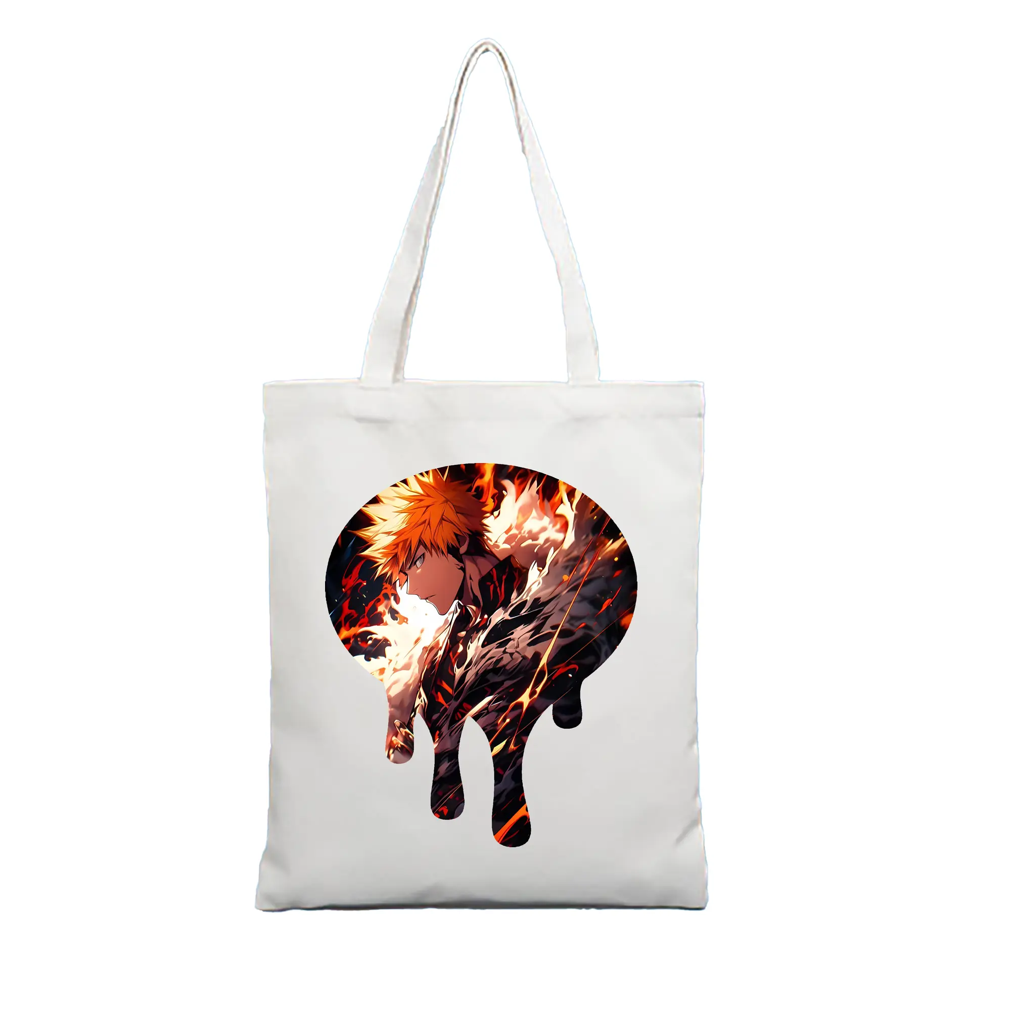 ブリーチ グッズ 黒崎 一護 - 縦型キャンバス手提げバッグ（トートバッグ） ・ キャンバス素材 ・ ショッピング用 ・ 軽量 丈夫 お手入れ簡単