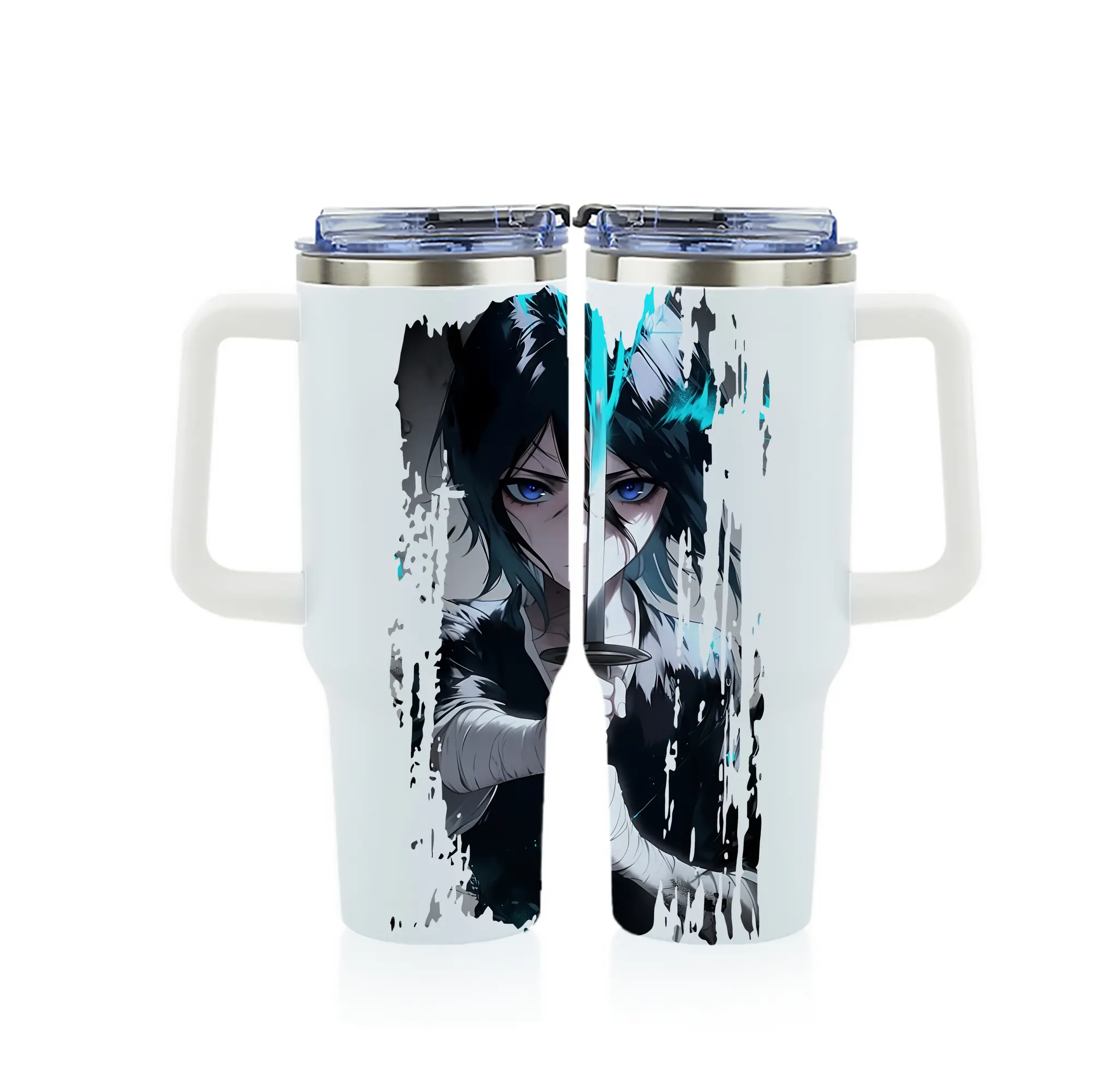 ブリーチ グッズ 朽木 ルキア - 1200mL フルプリント車用タンブラー ・ 304ステンレス 内側 ・ 201ステンレス 外側 ・ 保温 保冷 ・ 通勤 ドライブ アウトドア用