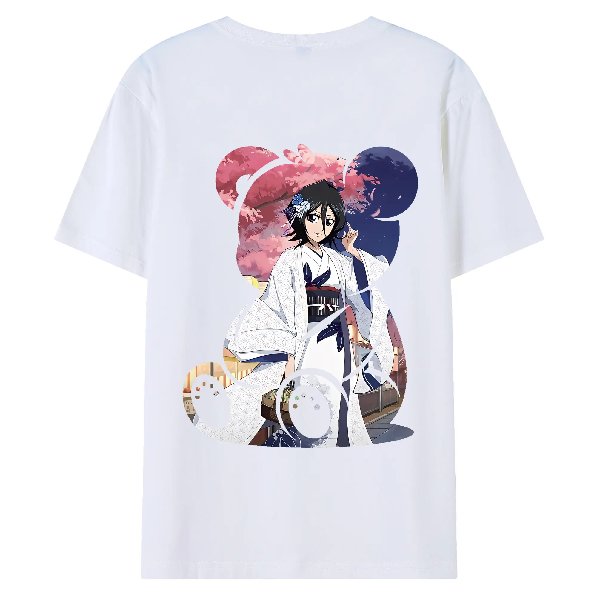 ブリーチ グッズ 朽木 ルキア - 綿100％ 半袖Tシャツ ・ バックプリント ・ 快適 通気性 ・ 日常使い 散歩 スポーツ用