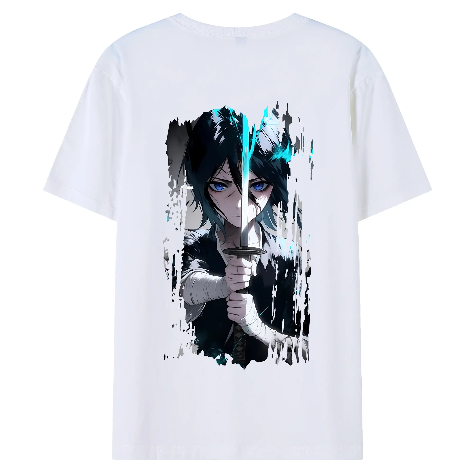 ブリーチ グッズ 朽木 ルキア - 綿100％ 半袖Tシャツ ・ バックプリント ・ 快適 通気性 ・ 日常使い 散歩 スポーツ用