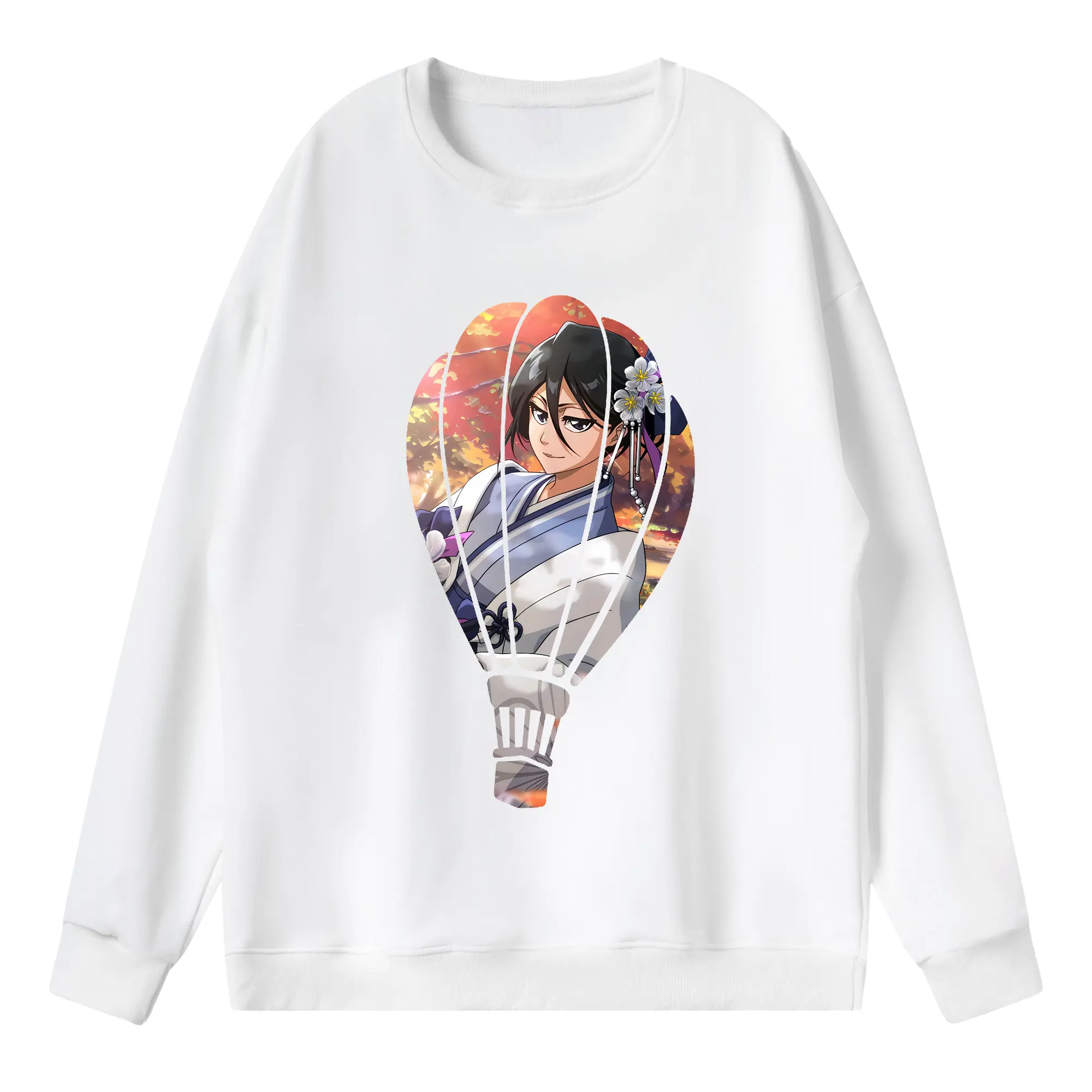 ブリーチ グッズ 朽木 ルキア - 薄手 クルーネック スウェット 裏毛260g · ポリエステル 春秋向け カジュアル 男女兼用 · トレーナー デイリー スポーツ 散歩に最適