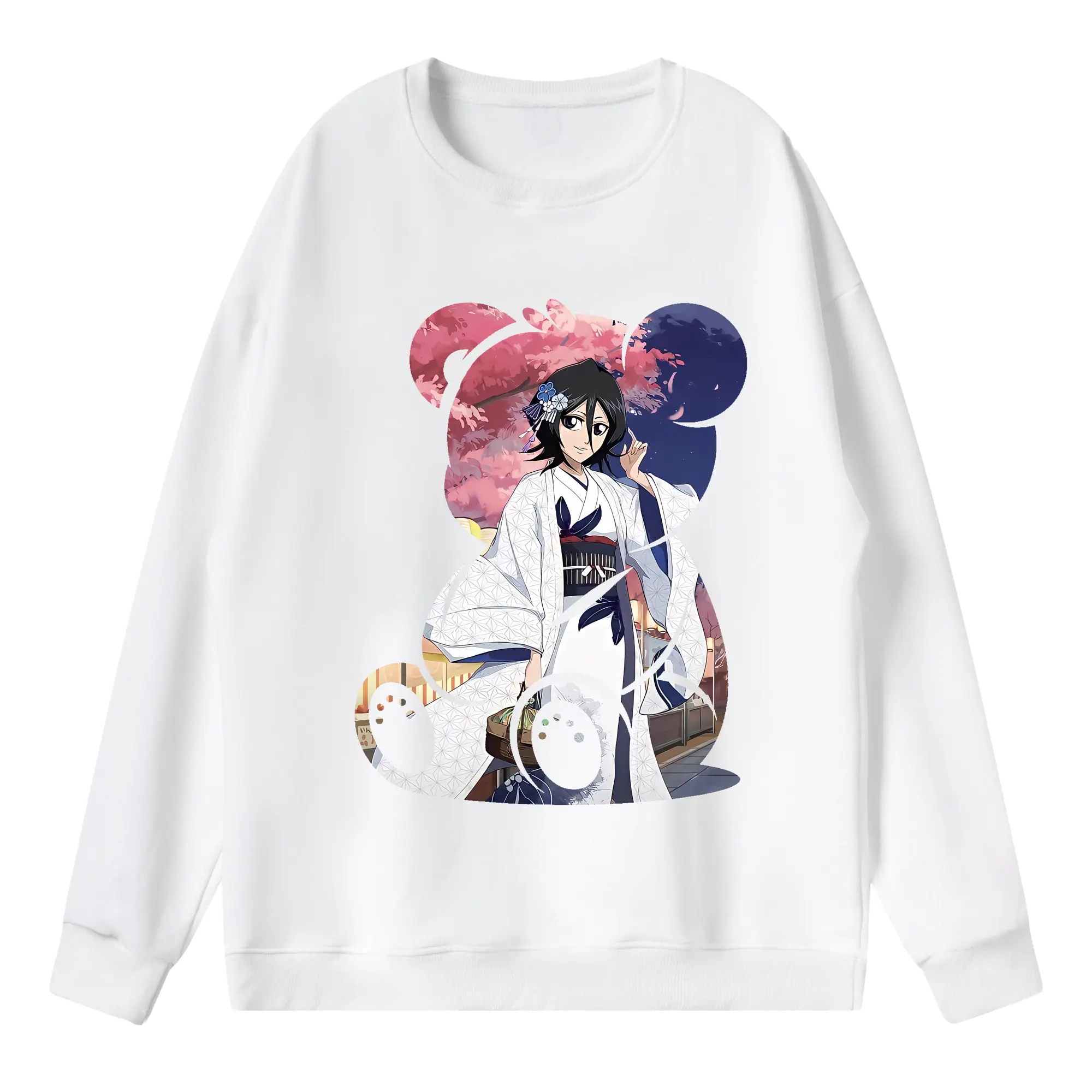 ブリーチ グッズ 朽木 ルキア - 薄手 クルーネック スウェット 裏毛260g · ポリエステル 春秋向け カジュアル 男女兼用 · トレーナー デイリー スポーツ 散歩に最適