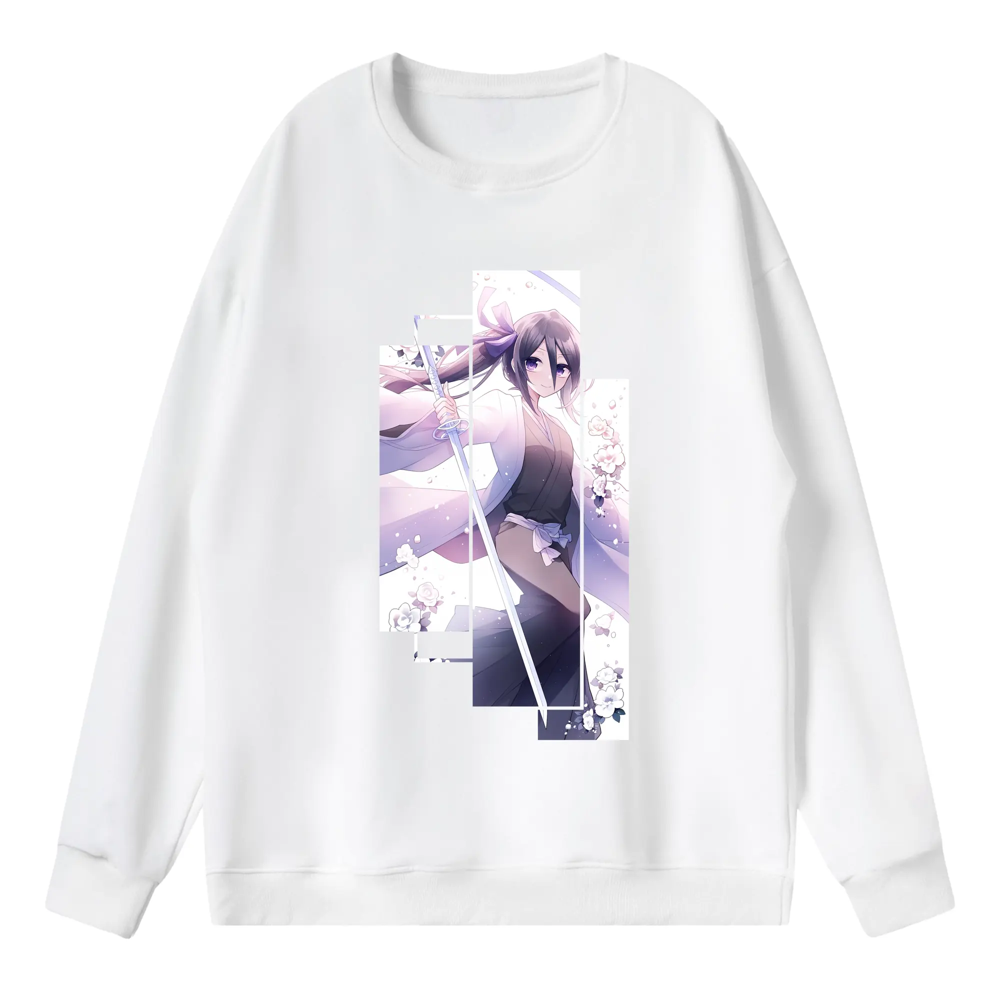 ブリーチ グッズ 朽木 ルキア - 薄手 クルーネック スウェット 裏毛260g · ポリエステル 春秋向け カジュアル 男女兼用 · トレーナー デイリー スポーツ 散歩に最適