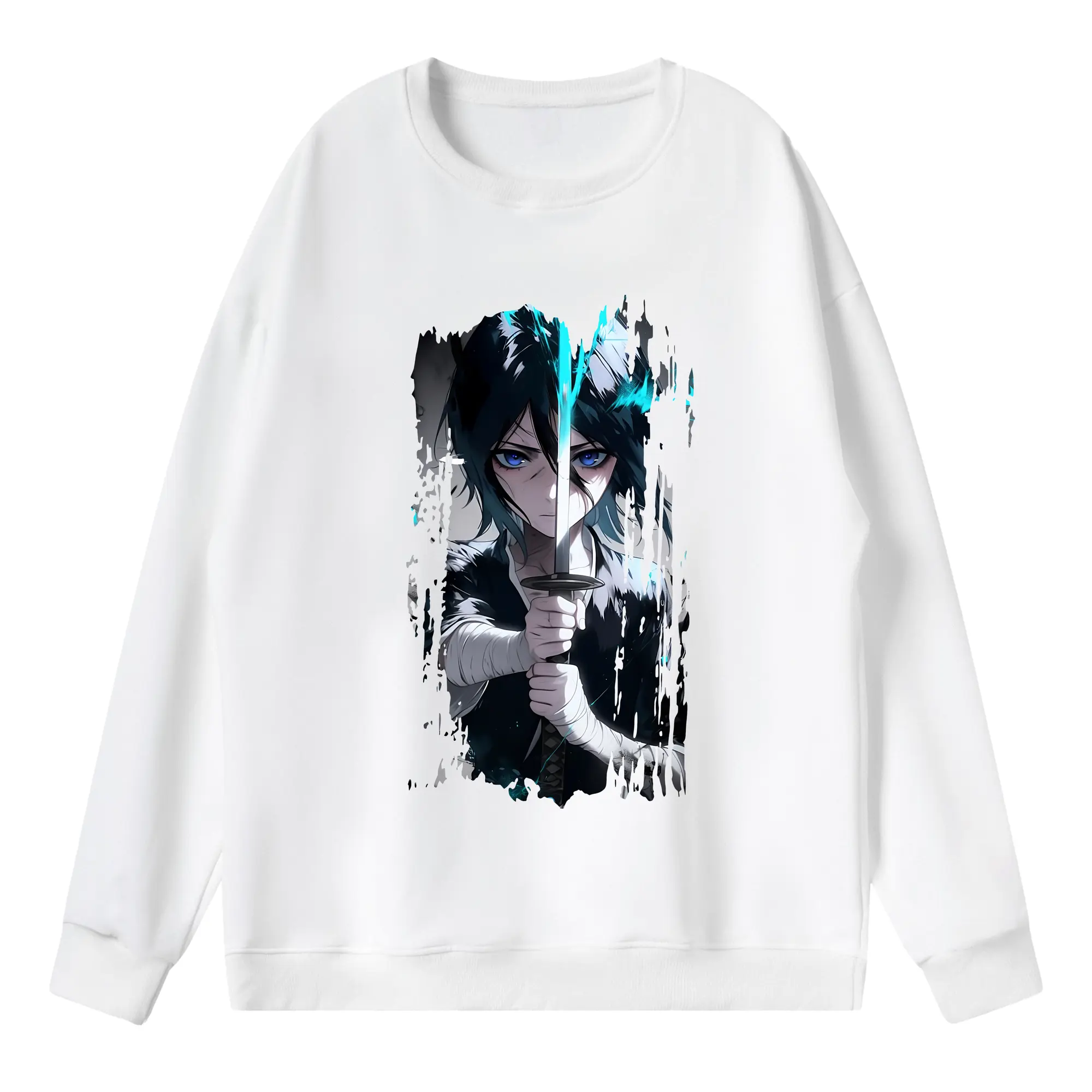 ブリーチ グッズ 朽木 ルキア - 薄手 クルーネック スウェット 裏毛260g · ポリエステル 春秋向け カジュアル 男女兼用 · トレーナー デイリー スポーツ 散歩に最適