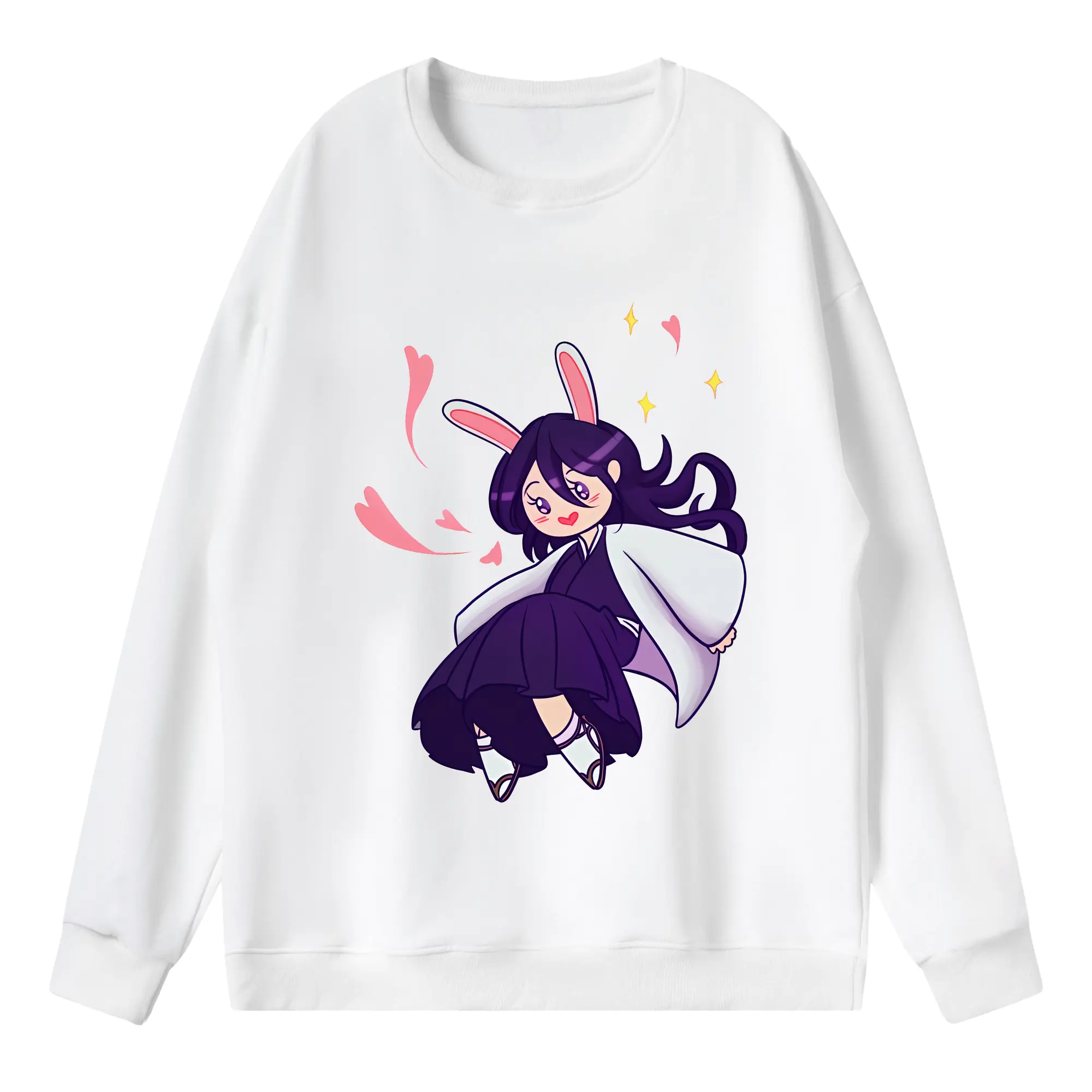 ブリーチ グッズ 朽木 ルキア - 薄手 クルーネック スウェット 裏毛260g · ポリエステル 春秋向け カジュアル 男女兼用 · トレーナー デイリー スポーツ 散歩に最適