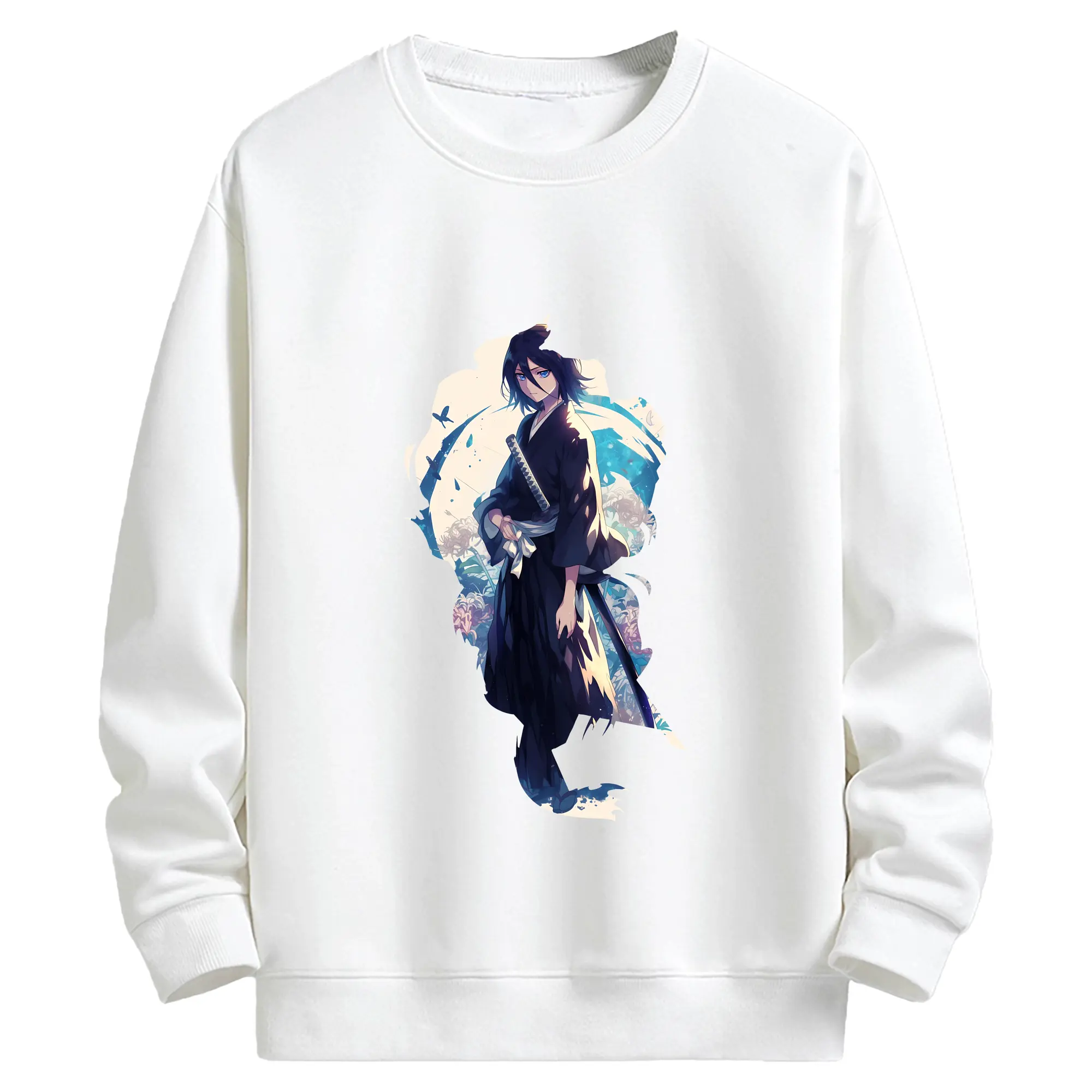 ブリーチ グッズ 朽木 ルキア - キッズ クルーネックスウェットシャツ ・ フロントプリント ・ 綿80％ ポリエステル20％ ・ 快適 通学 スポーツ 日常使い お散歩用