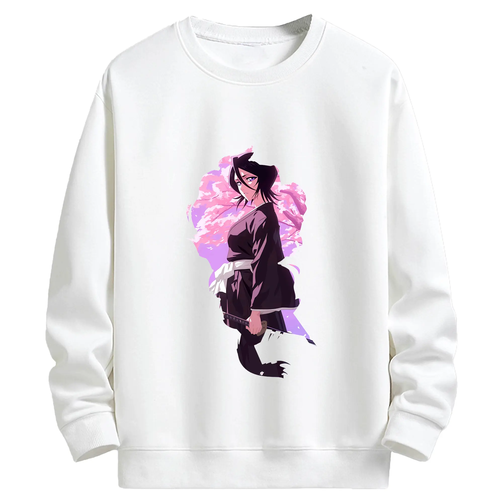 ブリーチ グッズ 朽木 ルキア - キッズ クルーネックスウェットシャツ ・ フロントプリント ・ 綿80％ ポリエステル20％ ・ 快適 通学 スポーツ 日常使い お散歩用