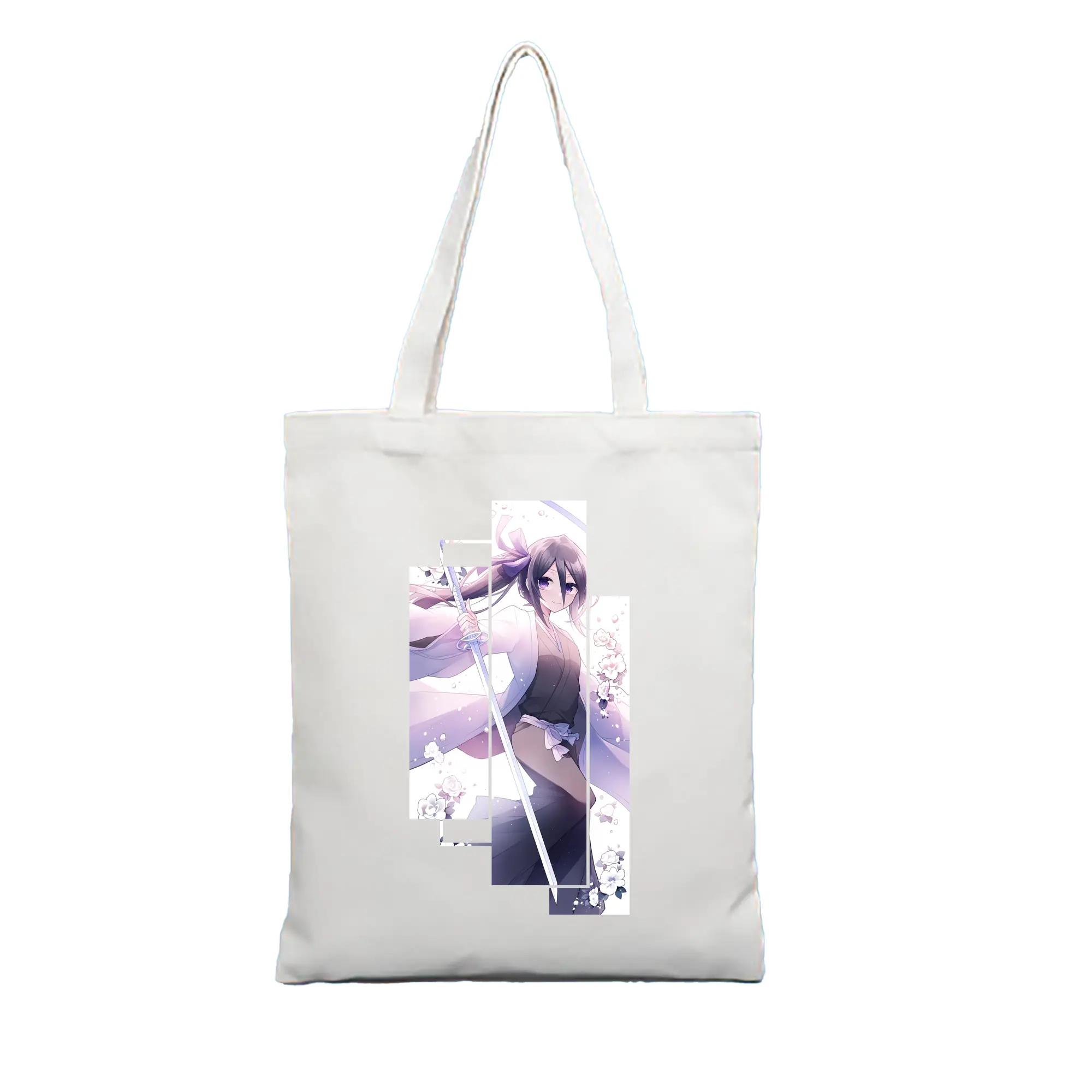 ブリーチ グッズ 朽木 ルキア - 縦型キャンバス手提げバッグ（トートバッグ） ・ キャンバス素材 ・ ショッピング用 ・ 軽量 丈夫 お手入れ簡単