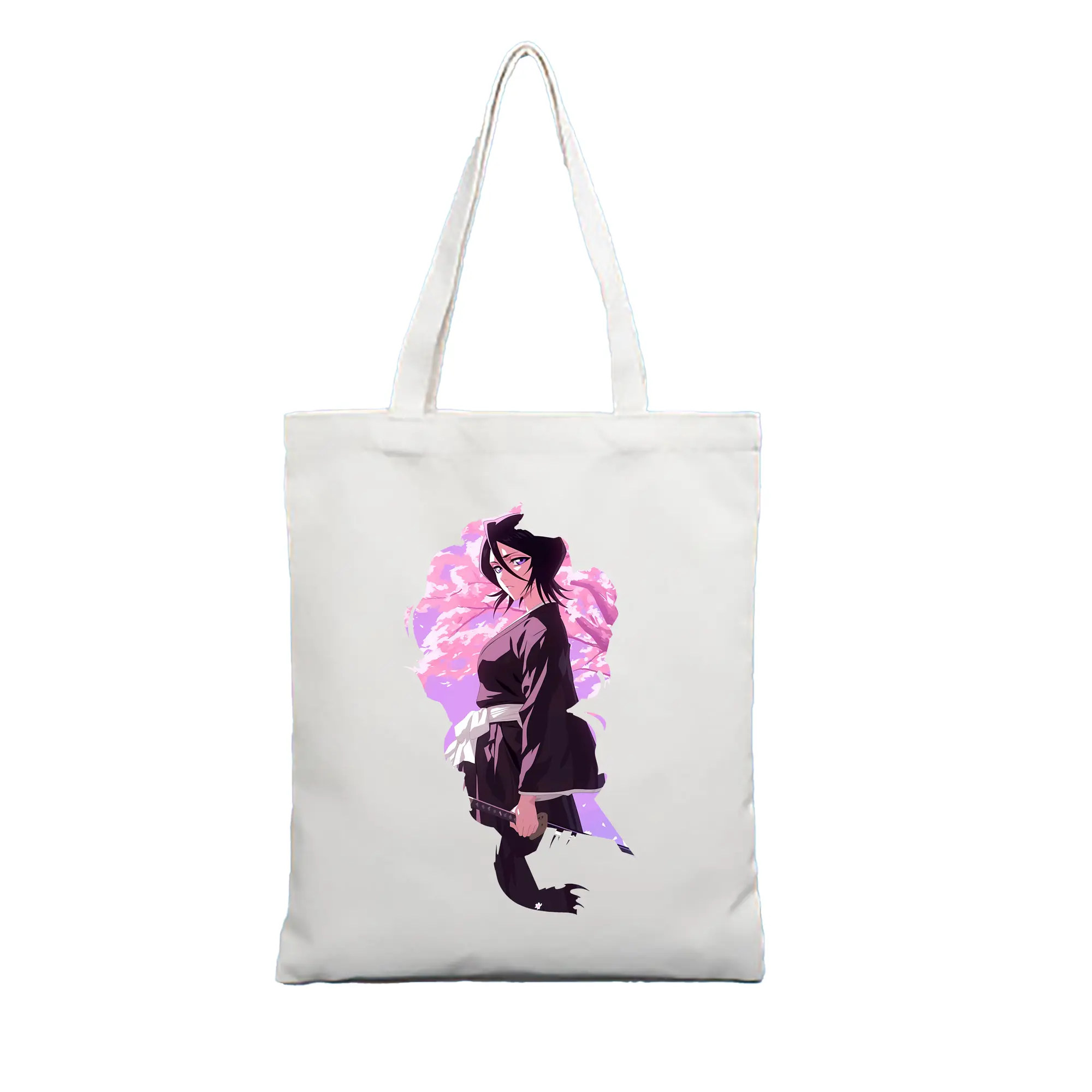 ブリーチ グッズ 朽木 ルキア - 縦型キャンバス手提げバッグ（トートバッグ） ・ キャンバス素材 ・ ショッピング用 ・ 軽量 丈夫 お手入れ簡単