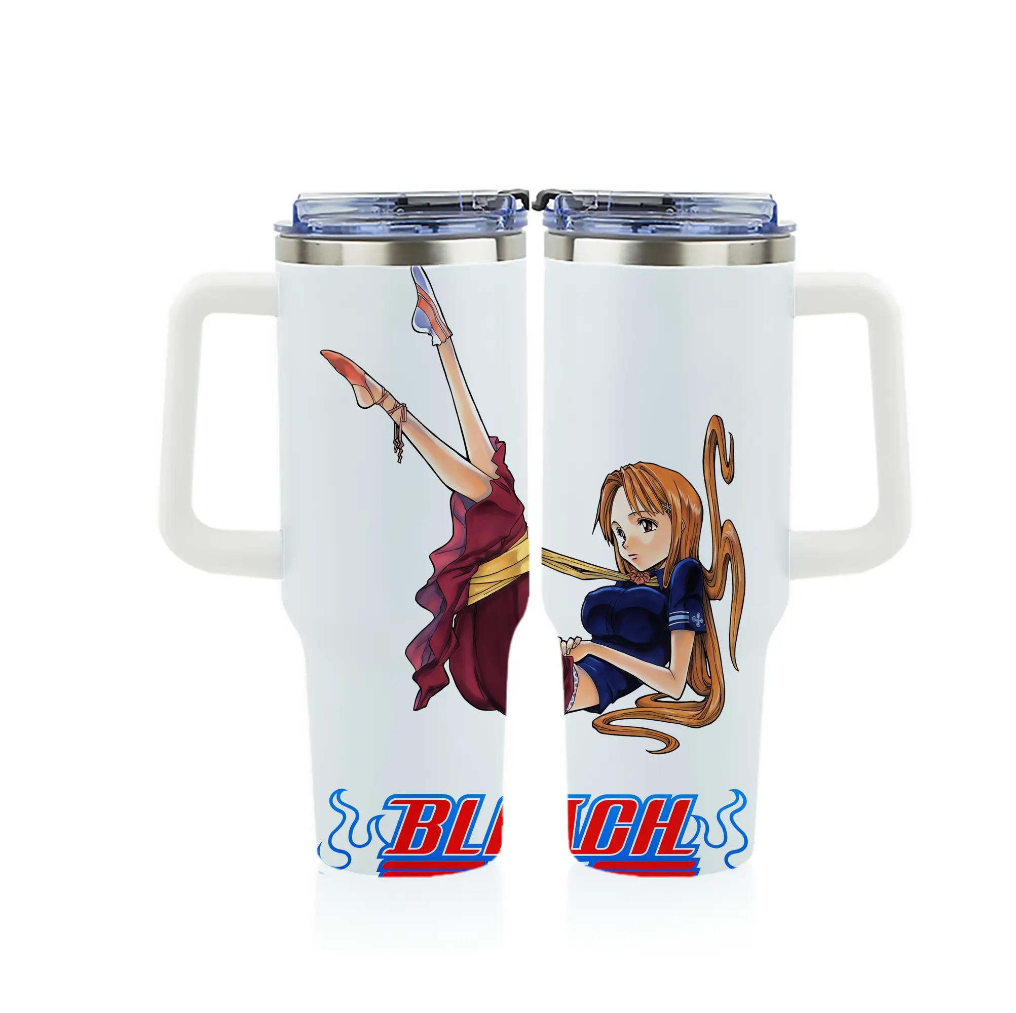 ブリーチ グッズ 井上 織姫 - 1200mL フルプリント車用タンブラー ・ 304ステンレス 内側 ・ 201ステンレス 外側 ・ 保温 保冷 ・ 通勤 ドライブ アウトドア用