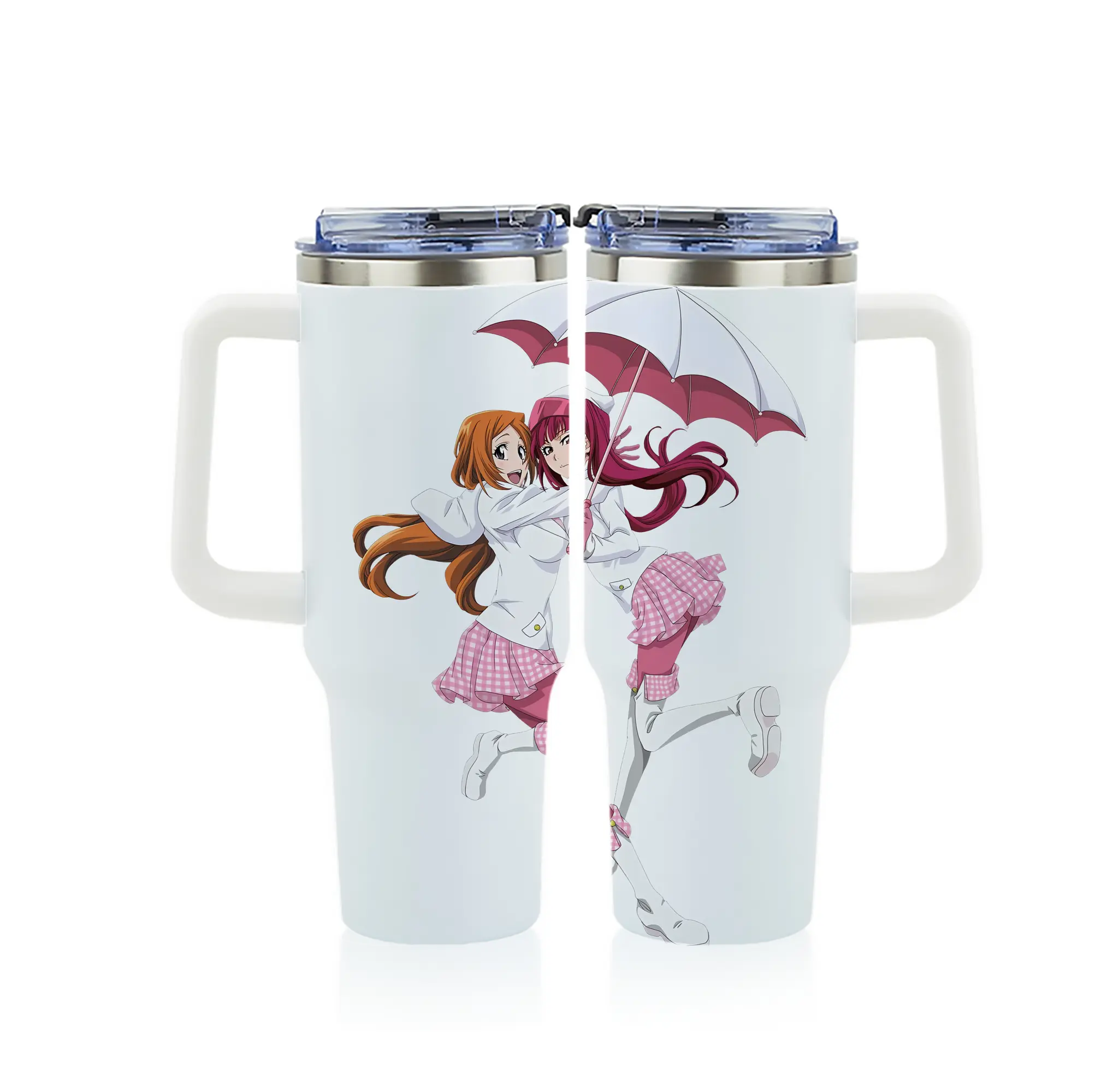 ブリーチ グッズ 井上 織姫 - 1200mL フルプリント車用タンブラー ・ 304ステンレス 内側 ・ 201ステンレス 外側 ・ 保温 保冷 ・ 通勤 ドライブ アウトドア用