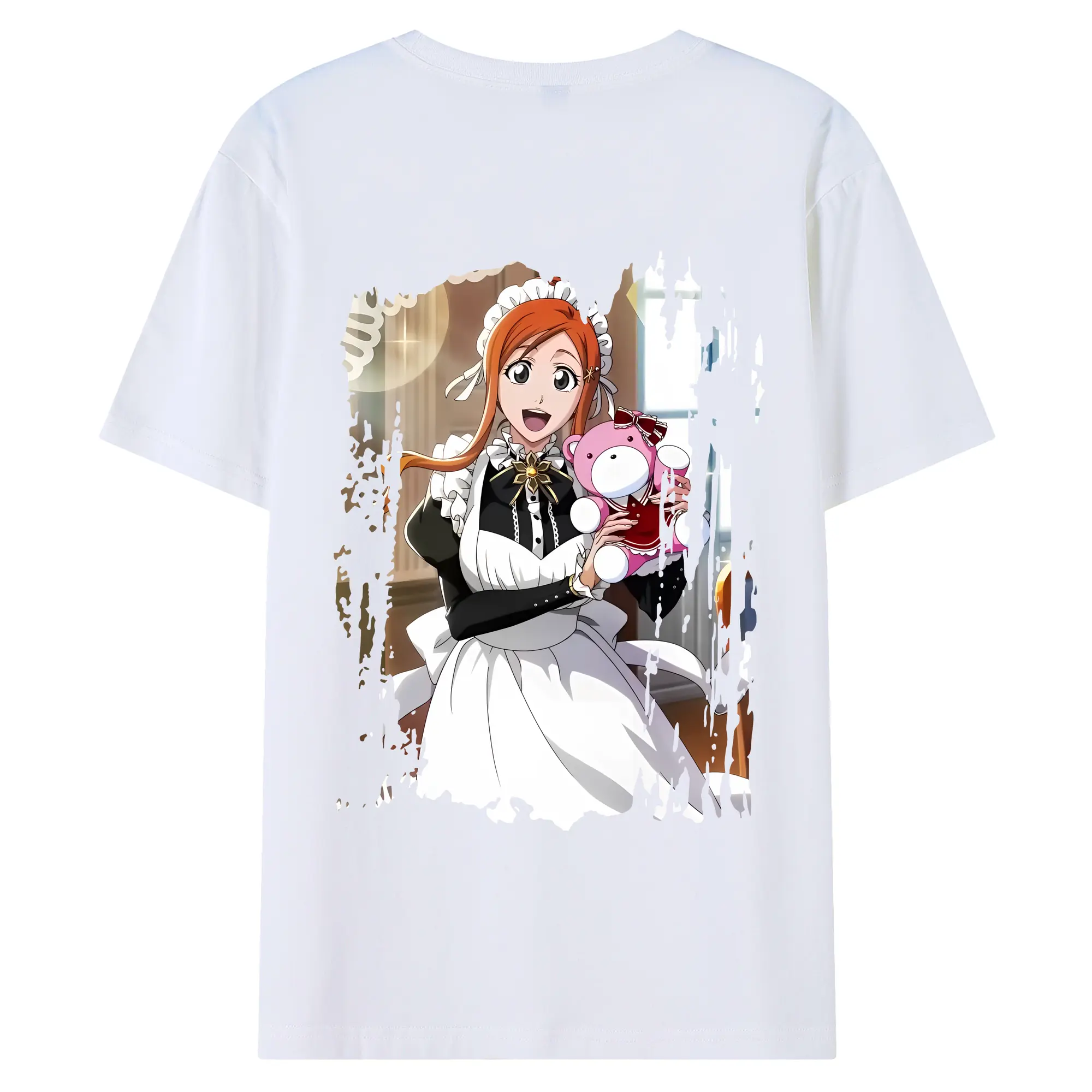 ブリーチ グッズ 井上 織姫 - 綿100％ 半袖Tシャツ ・ バックプリント ・ 快適 通気性 ・ 日常使い 散歩 スポーツ用