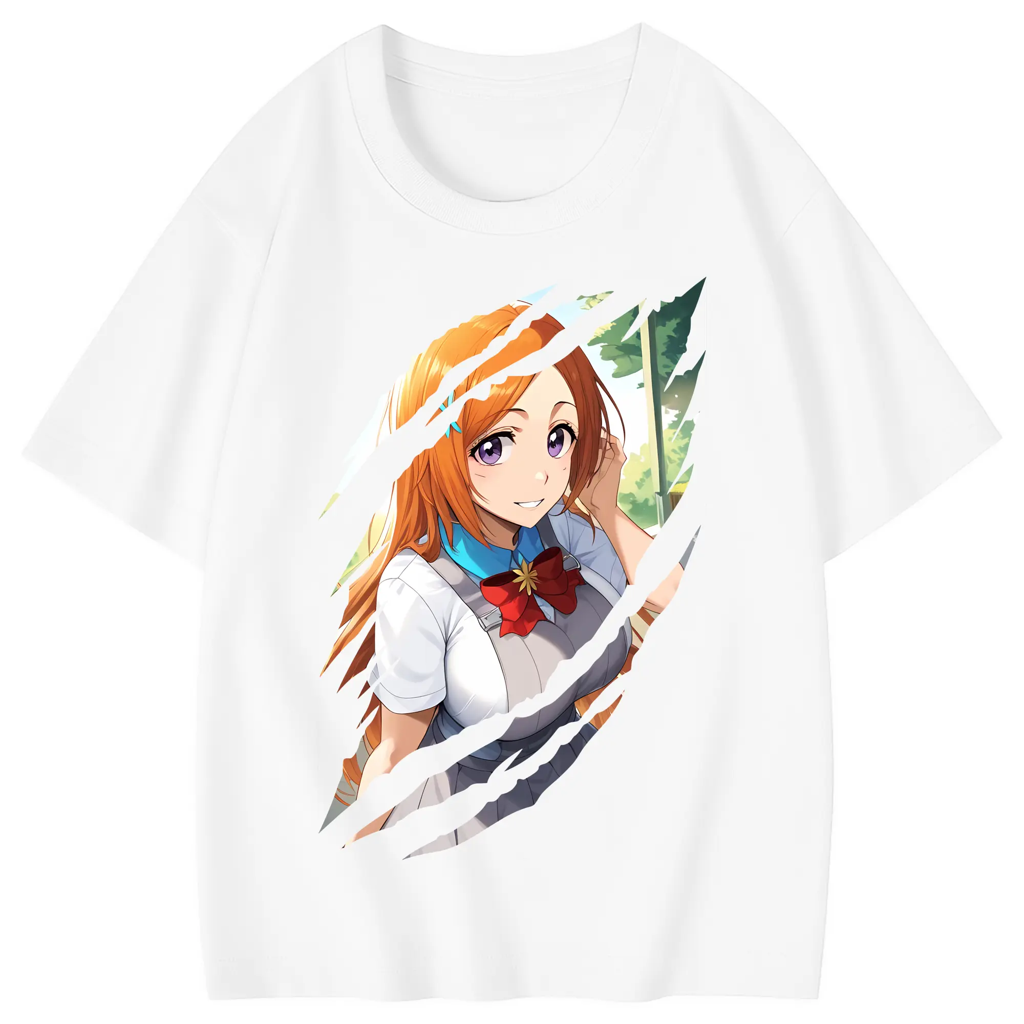 ブリーチ グッズ 井上 織姫 - 綿100％ キッズTシャツ ・ フロントプリント ・ 快適 通気性 ・ スポーツ カジュアル 散歩用