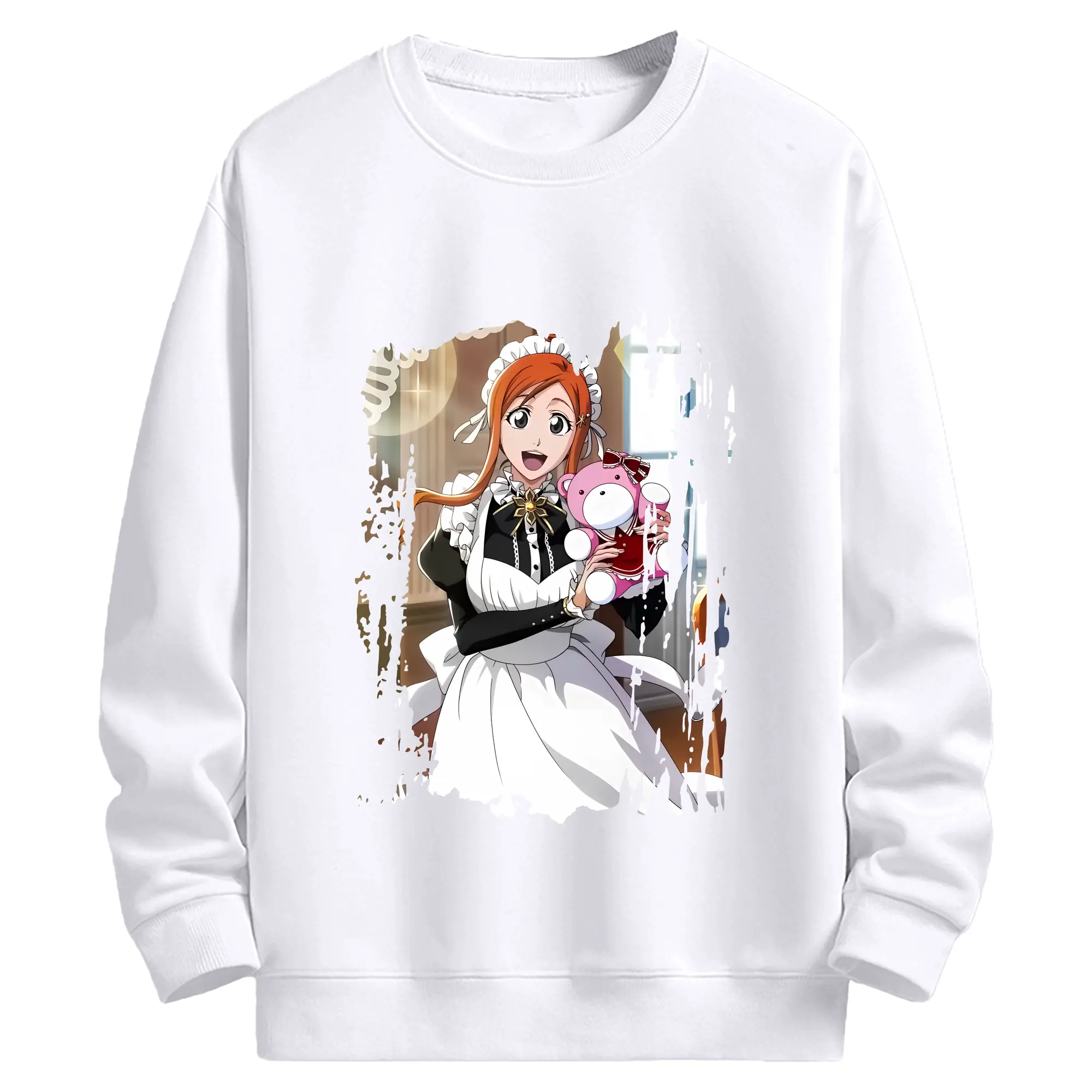 ブリーチ グッズ 井上 織姫 - 高品質 クルーネック スウェット ・ コットン59％ ポリエステル41％ ・ ユニセックス 長袖 トレーナー ・ カジュアル デイリー スポーツ 散歩用