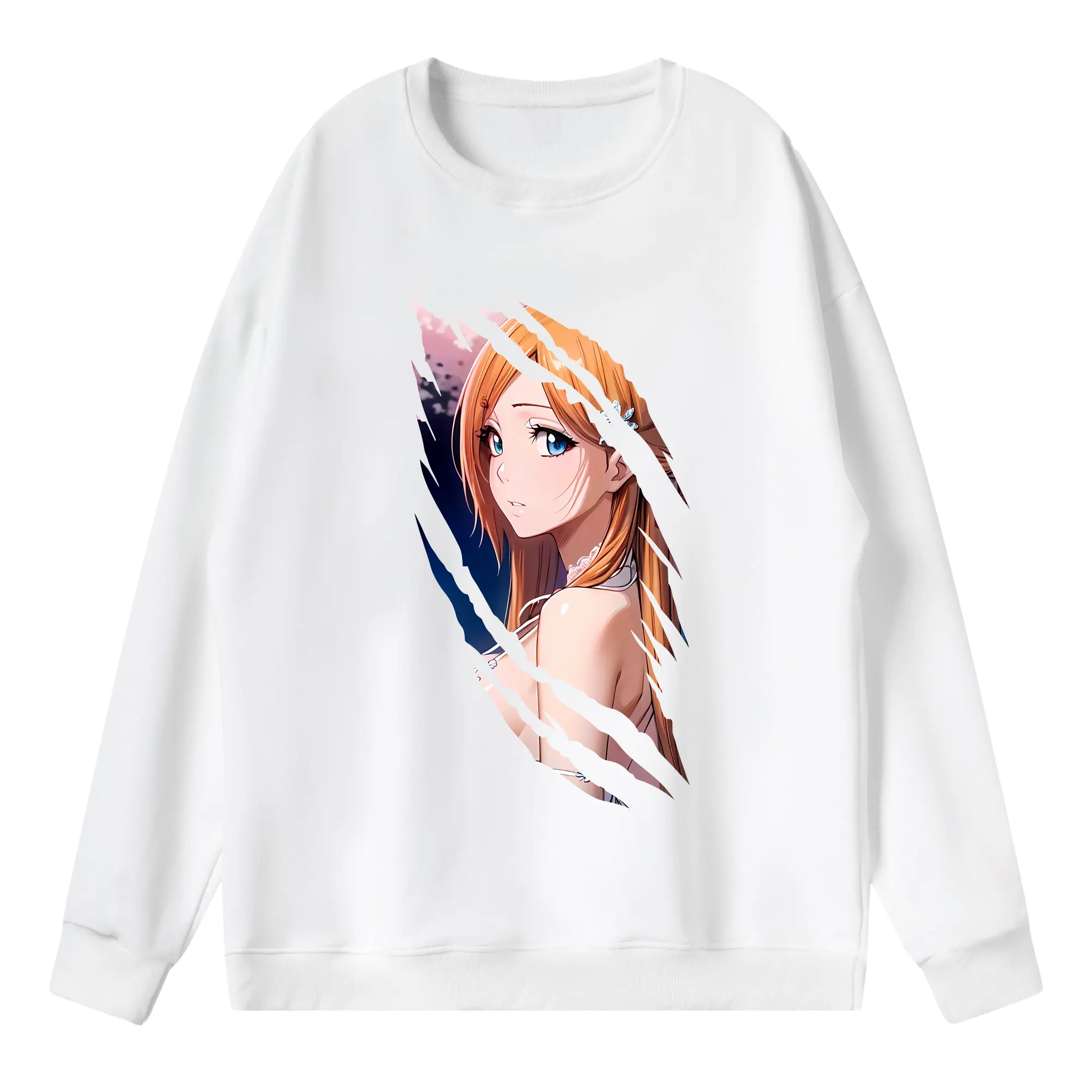 ブリーチ グッズ 井上 織姫 - 薄手 クルーネック スウェット 裏毛260g · ポリエステル 春秋向け カジュアル 男女兼用 · トレーナー デイリー スポーツ 散歩に最適