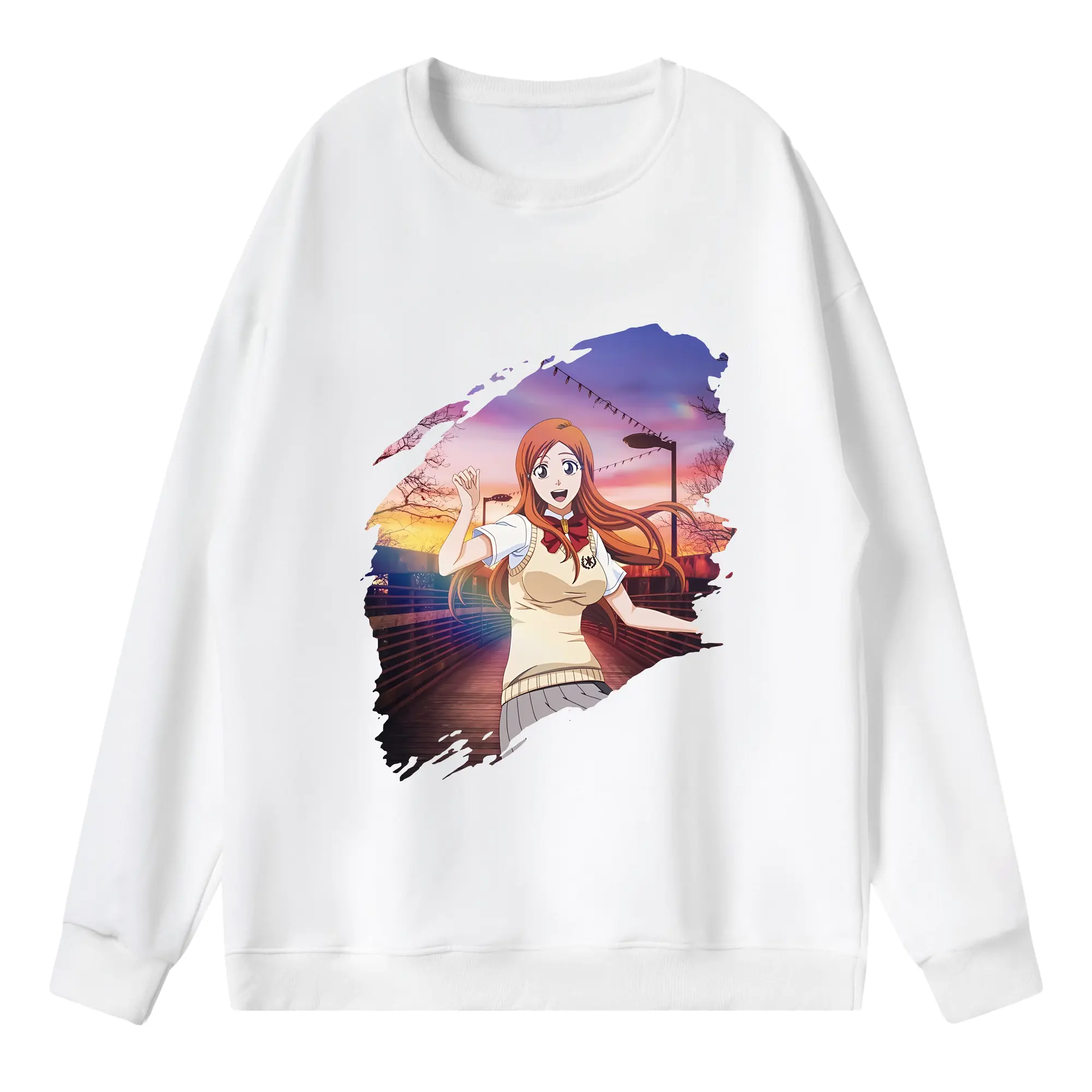 ブリーチ グッズ 井上 織姫 - 薄手 クルーネック スウェット 裏毛260g · ポリエステル 春秋向け カジュアル 男女兼用 · トレーナー デイリー スポーツ 散歩に最適