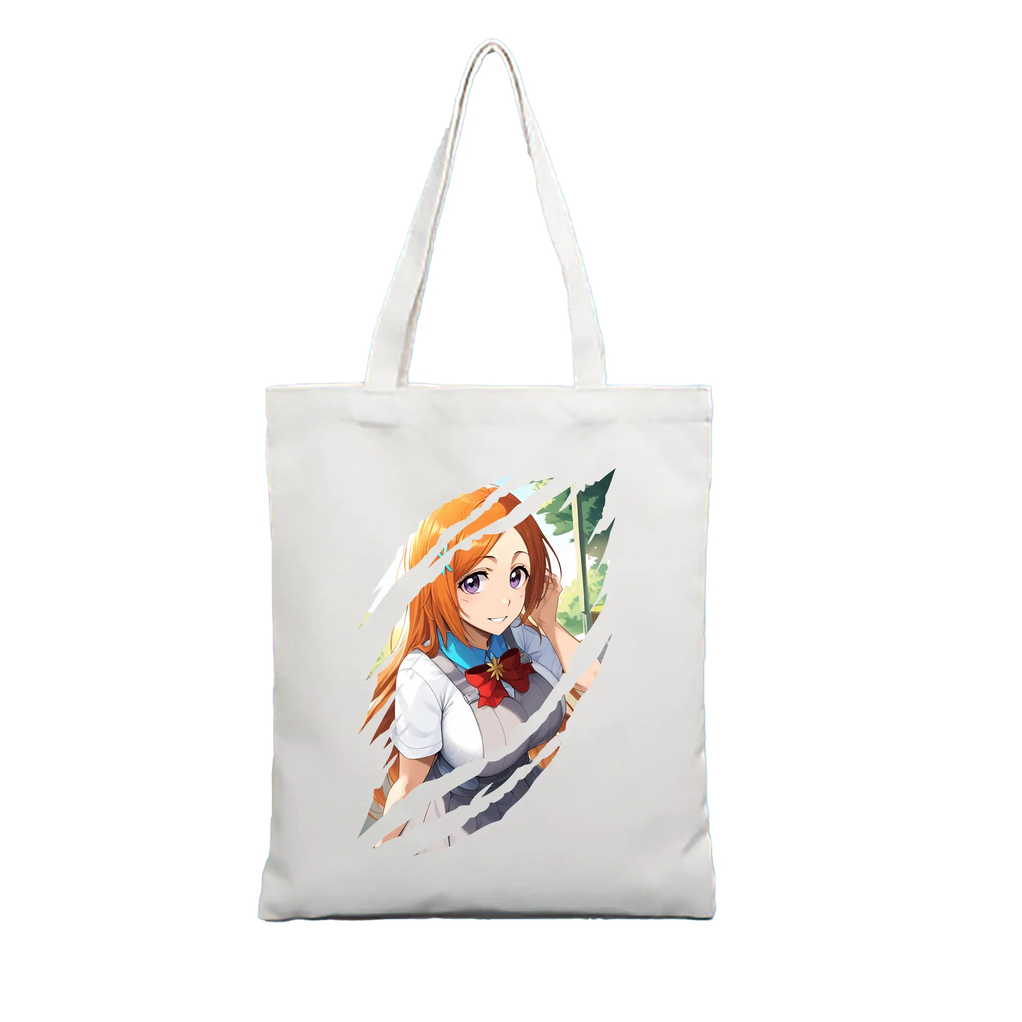 ブリーチ グッズ 井上 織姫 - 縦型キャンバス手提げバッグ（トートバッグ） ・ キャンバス素材 ・ ショッピング用 ・ 軽量 丈夫 お手入れ簡単