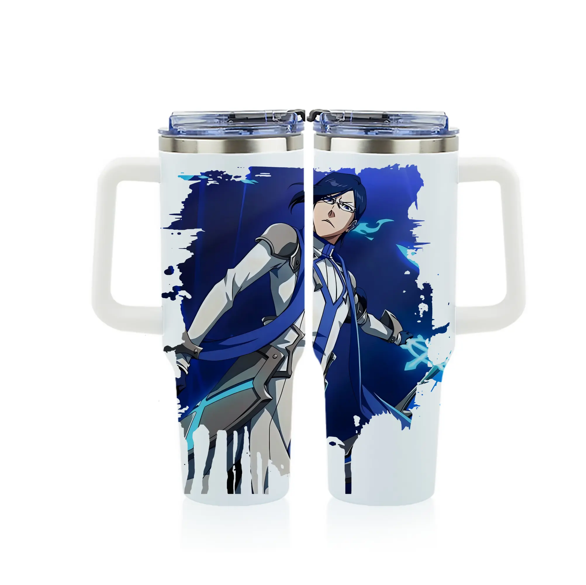 ブリーチ グッズ 石田 雨竜 - 1200mL フルプリント車用タンブラー ・ 304ステンレス 内側 ・ 201ステンレス 外側 ・ 保温 保冷 ・ 通勤 ドライブ アウトドア用