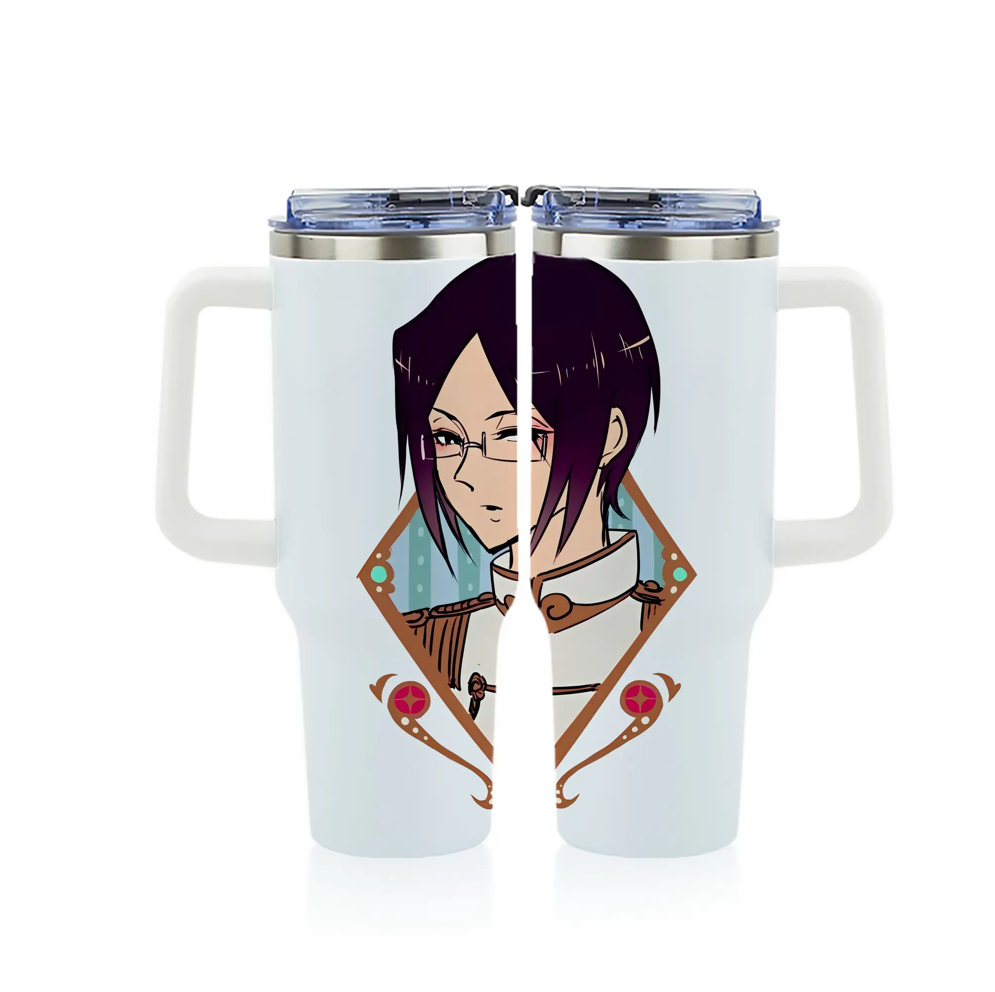 ブリーチ グッズ 石田 雨竜 - 1200mL フルプリント車用タンブラー ・ 304ステンレス 内側 ・ 201ステンレス 外側 ・ 保温 保冷 ・ 通勤 ドライブ アウトドア用