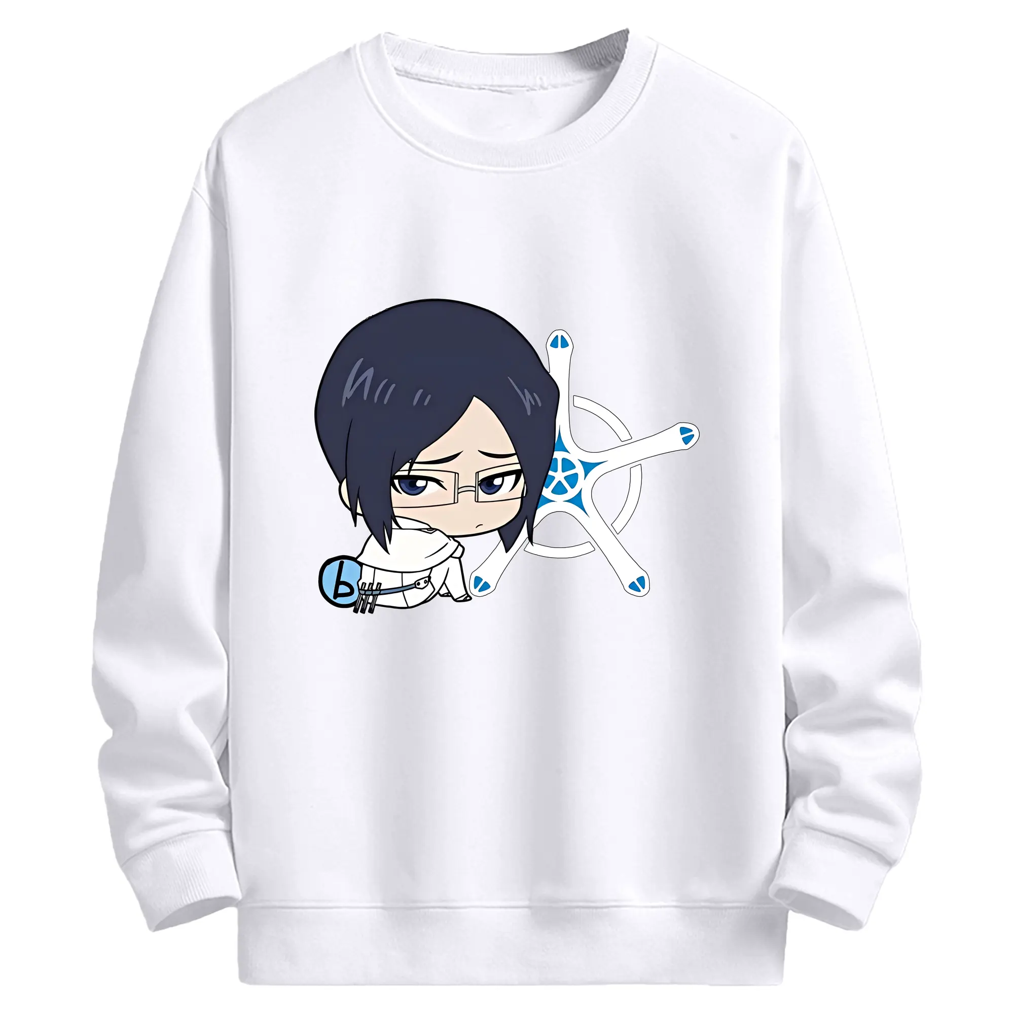 ブリーチ グッズ 石田 雨竜 - 高品質 クルーネック スウェット ・ コットン59％ ポリエステル41％ ・ ユニセックス 長袖 トレーナー ・ カジュアル デイリー スポーツ 散歩用