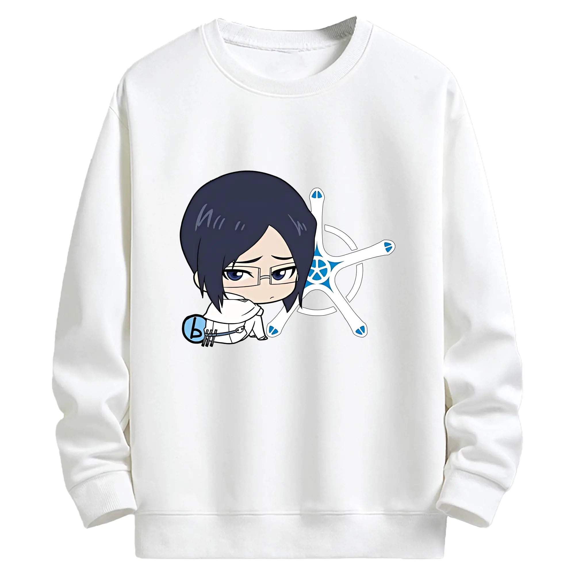 ブリーチ グッズ 石田 雨竜 - キッズ クルーネックスウェットシャツ ・ フロントプリント ・ 綿80％ ポリエステル20％ ・ 快適 通学 スポーツ 日常使い お散歩用