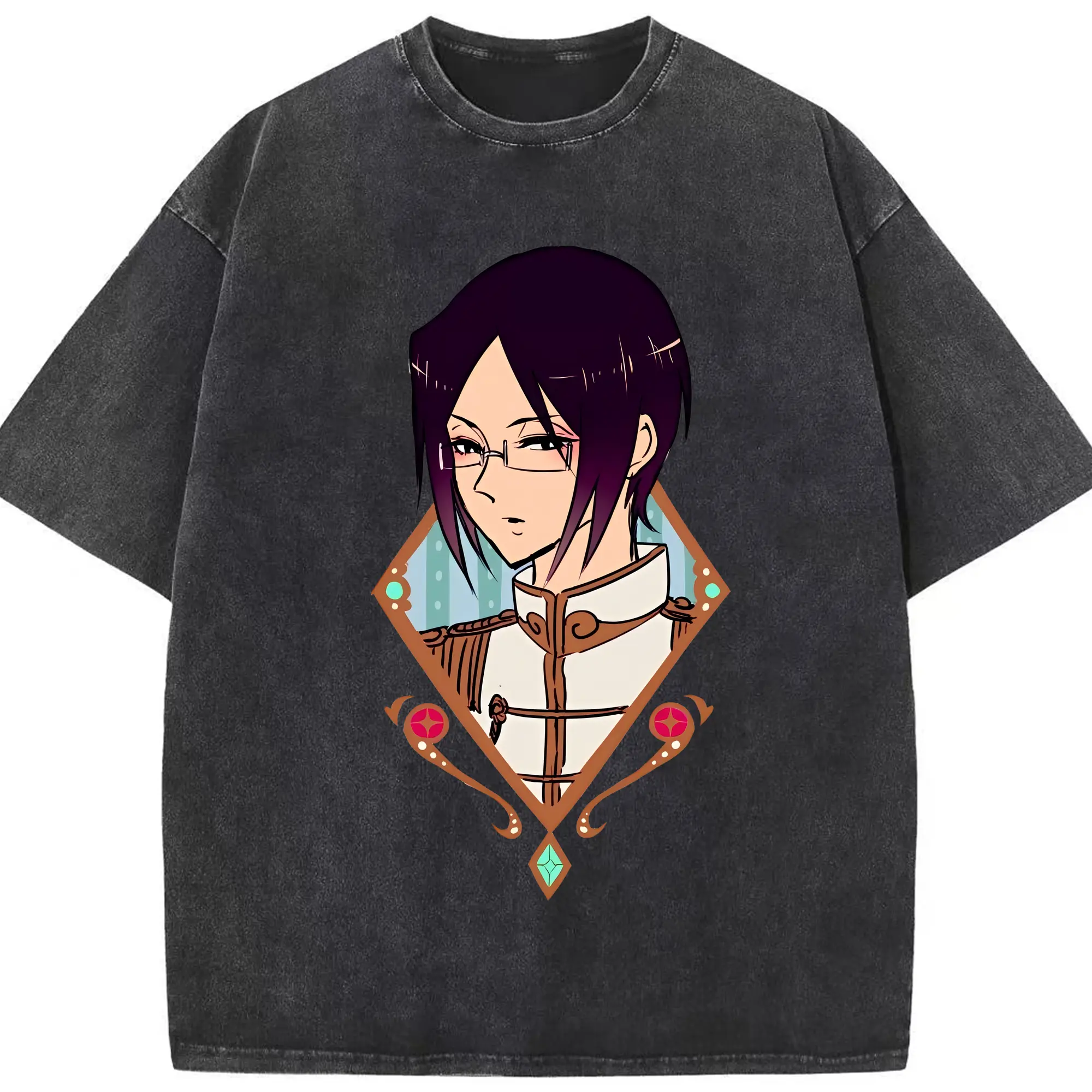 ブリーチ グッズ 石田 雨竜 - 綿100％ ヴィンテージ風 半袖Tシャツ ・ フロントプリント ・ 柔らか肌触り ・ 通気性 快適 ・ スポーツ カジュアル 外出用