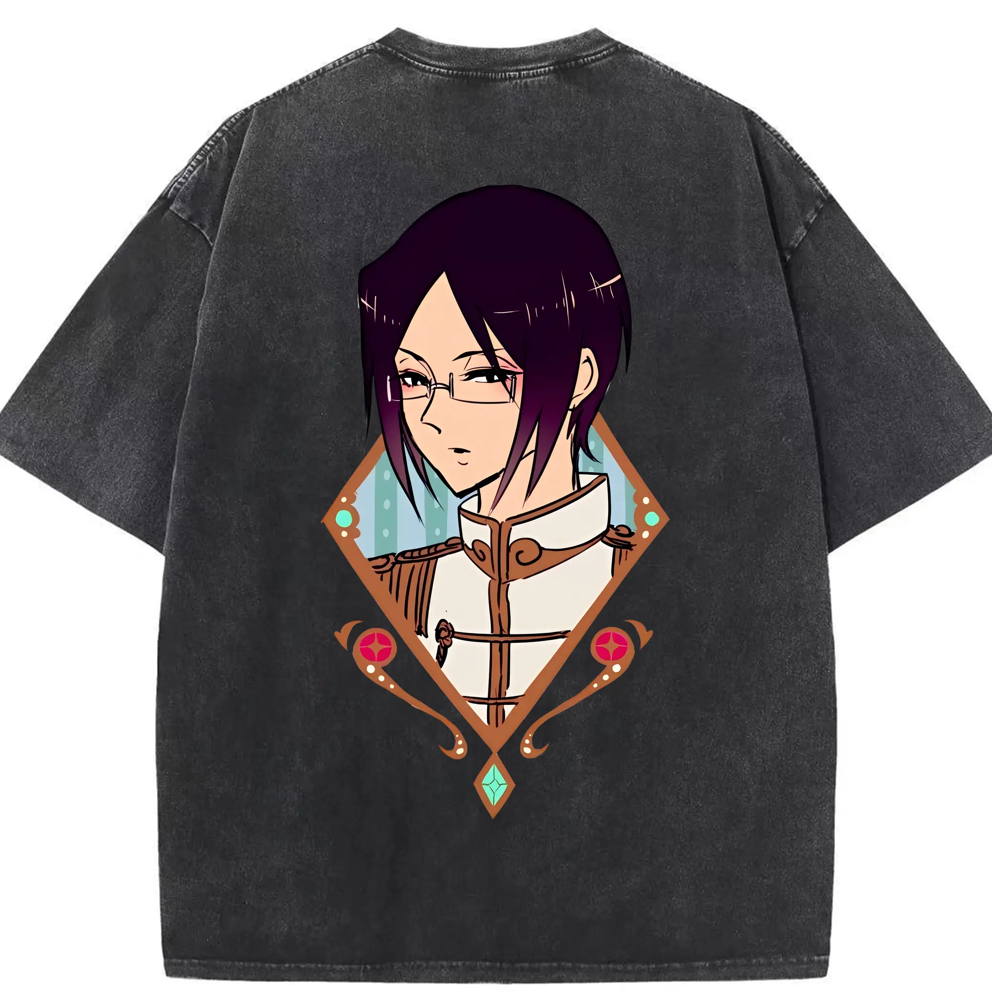 ブリーチ グッズ 石田 雨竜 - 綿100％ ヴィンテージ風 半袖Tシャツ ・ 背面プリント ・ 柔らか肌触り ・ 通気性 快適 ・ スポーツ カジュアル 外出用