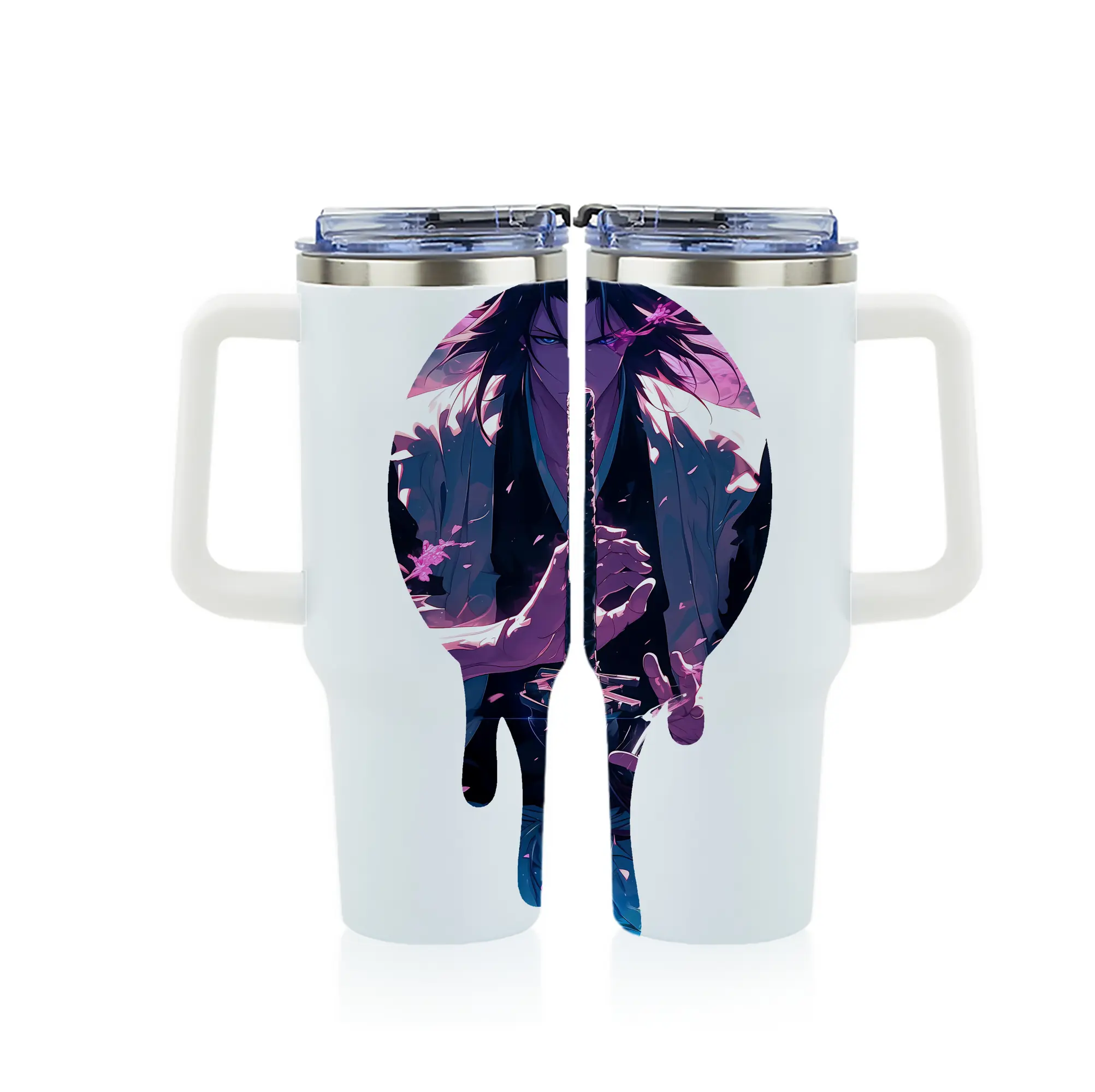 ブリーチ グッズ,朽木 白哉 - 1200mL フルプリント車用タンブラー ・ 304ステンレス 内側 ・ 201ステンレス 外側 ・ 保温 保冷 ・ 通勤 ドライブ アウトドア用