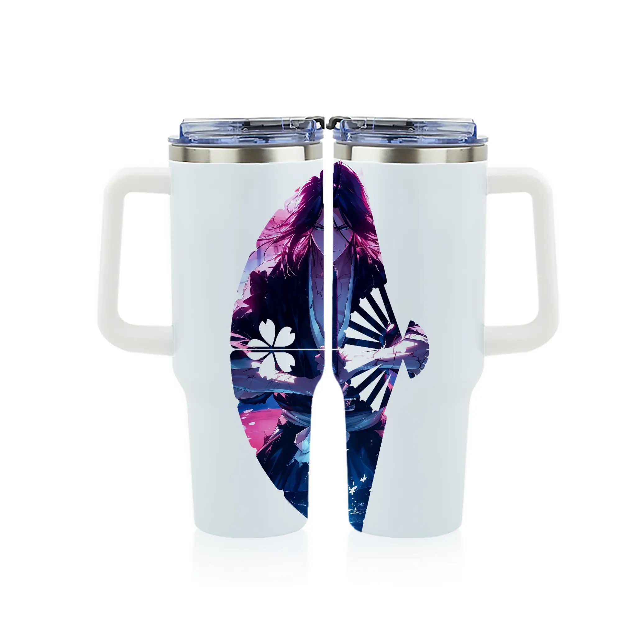 ブリーチ グッズ,朽木 白哉 - 1200mL フルプリント車用タンブラー ・ 304ステンレス 内側 ・ 201ステンレス 外側 ・ 保温 保冷 ・ 通勤 ドライブ アウトドア用