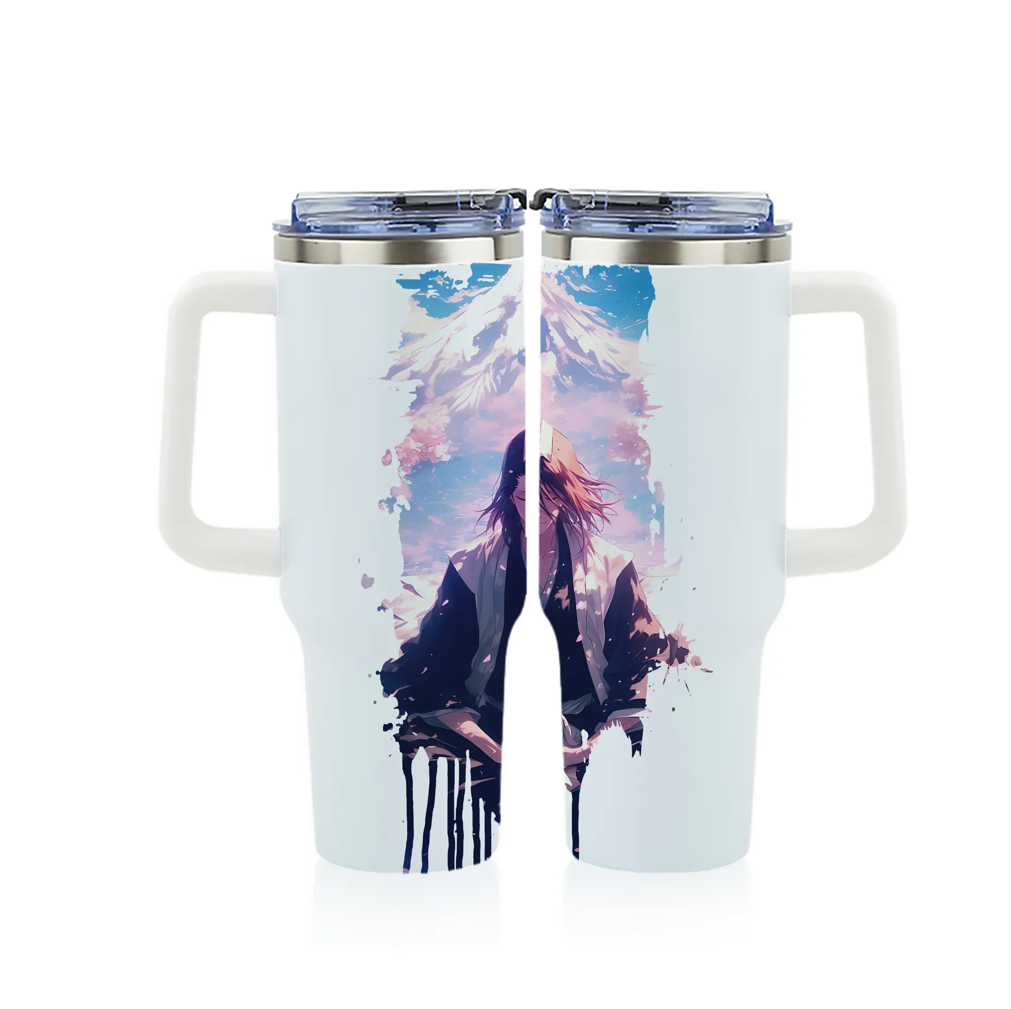 ブリーチ グッズ,朽木 白哉 - 1200mL フルプリント車用タンブラー ・ 304ステンレス 内側 ・ 201ステンレス 外側 ・ 保温 保冷 ・ 通勤 ドライブ アウトドア用