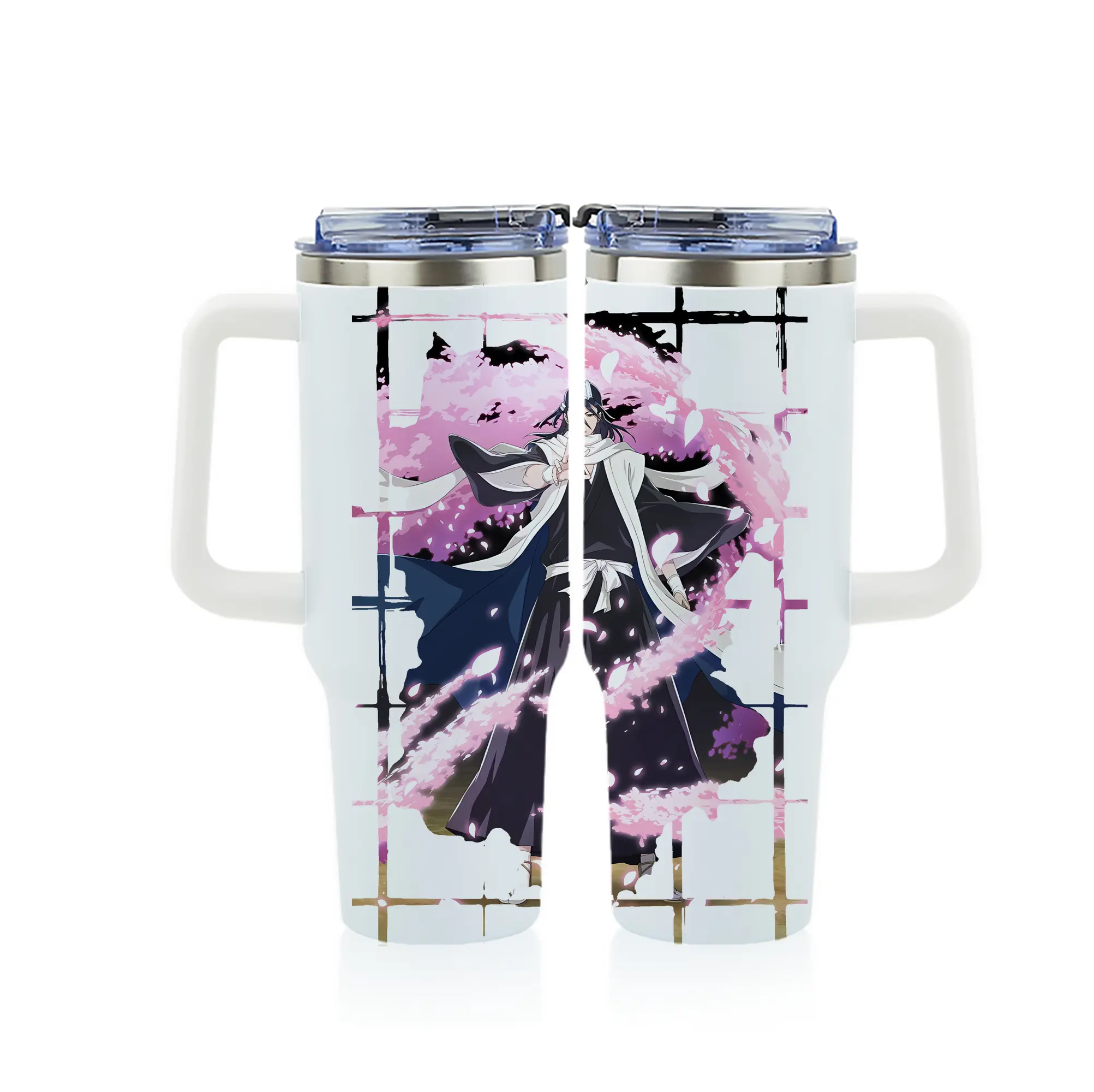 ブリーチ グッズ,朽木 白哉 - 1200mL フルプリント車用タンブラー ・ 304ステンレス 内側 ・ 201ステンレス 外側 ・ 保温 保冷 ・ 通勤 ドライブ アウトドア用