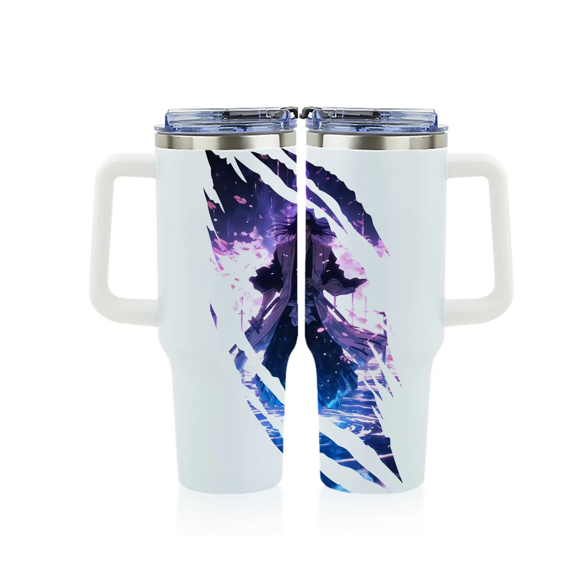 ブリーチ グッズ,朽木 白哉 - 1200mL フルプリント車用タンブラー ・ 304ステンレス 内側 ・ 201ステンレス 外側 ・ 保温 保冷 ・ 通勤 ドライブ アウトドア用