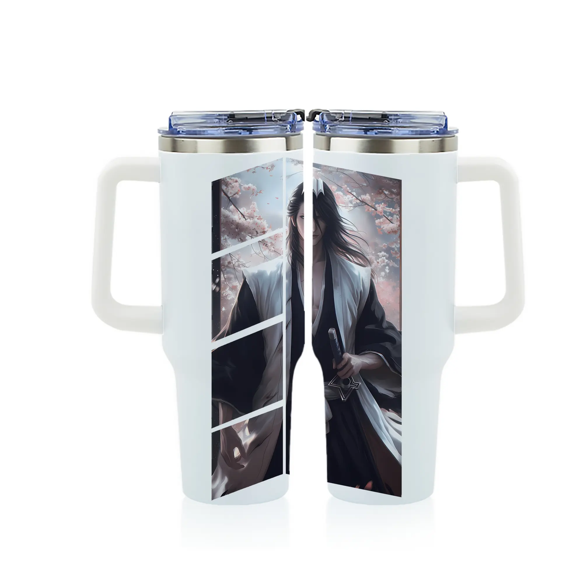 ブリーチ グッズ,朽木 白哉 - 1200mL フルプリント車用タンブラー ・ 304ステンレス 内側 ・ 201ステンレス 外側 ・ 保温 保冷 ・ 通勤 ドライブ アウトドア用