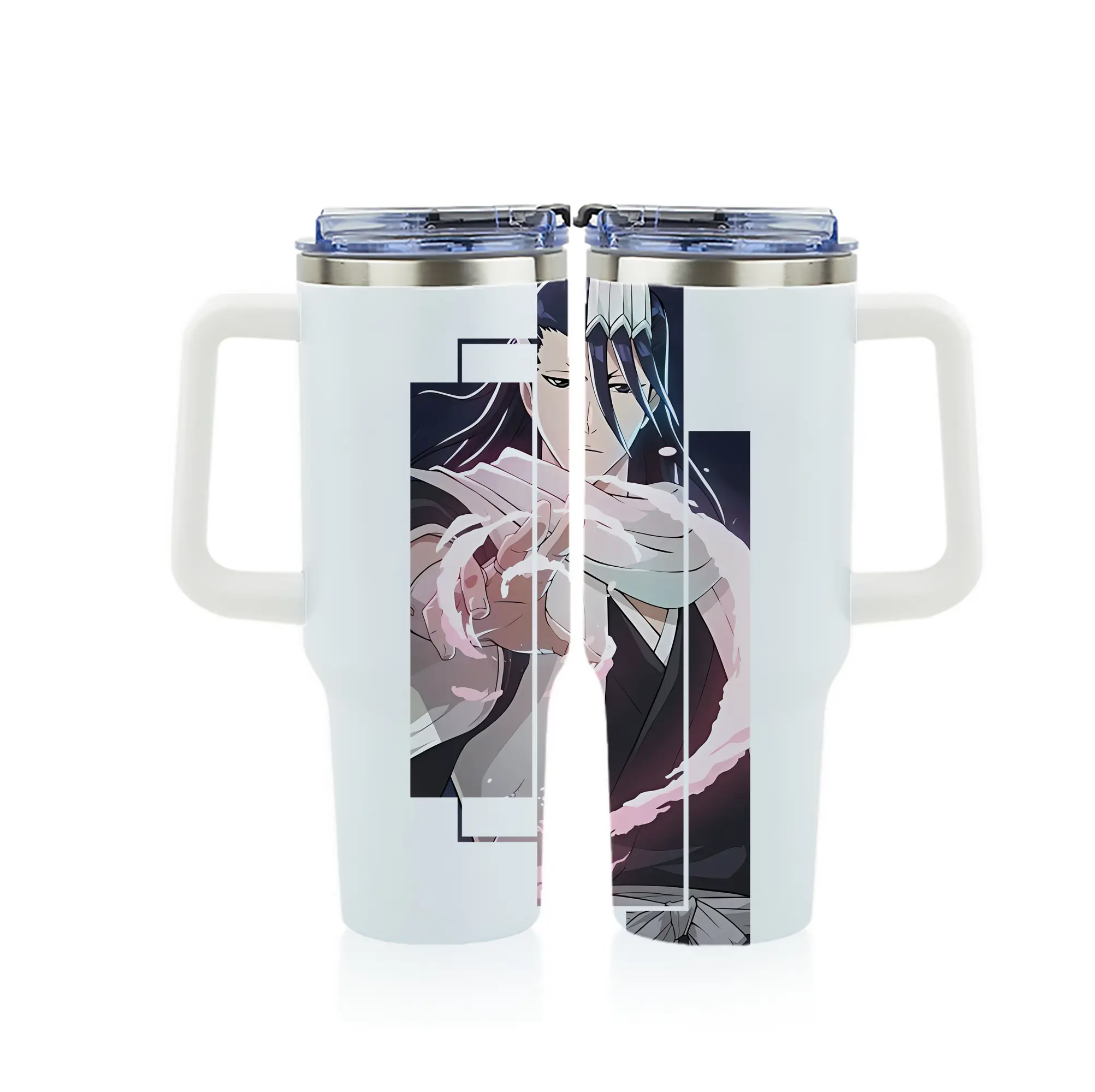 ブリーチ グッズ,朽木 白哉 - 1200mL フルプリント車用タンブラー ・ 304ステンレス 内側 ・ 201ステンレス 外側 ・ 保温 保冷 ・ 通勤 ドライブ アウトドア用