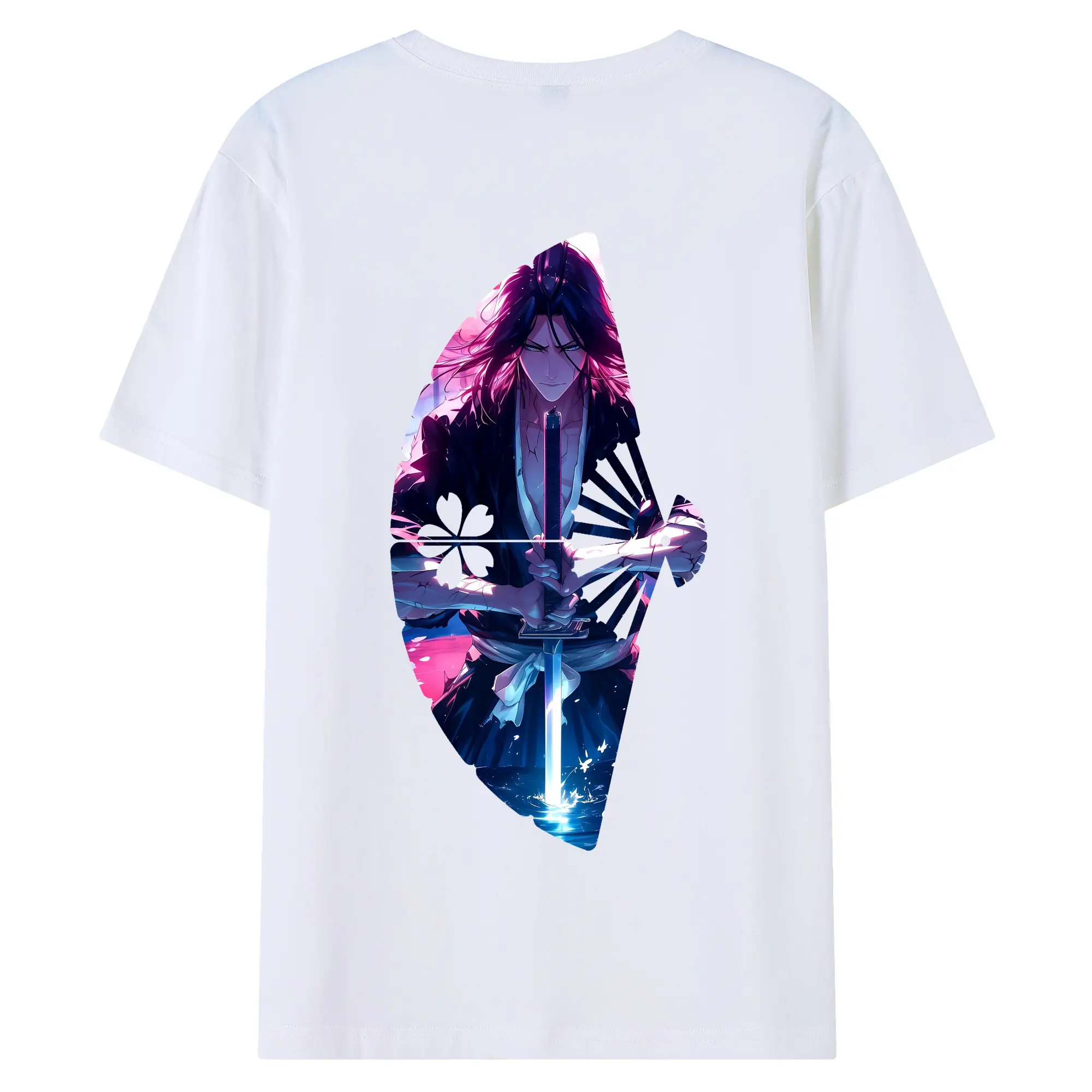 ブリーチ グッズ,朽木 白哉 - 綿100％ 半袖Tシャツ ・ バックプリント ・ 快適 通気性 ・ 日常使い 散歩 スポーツ用