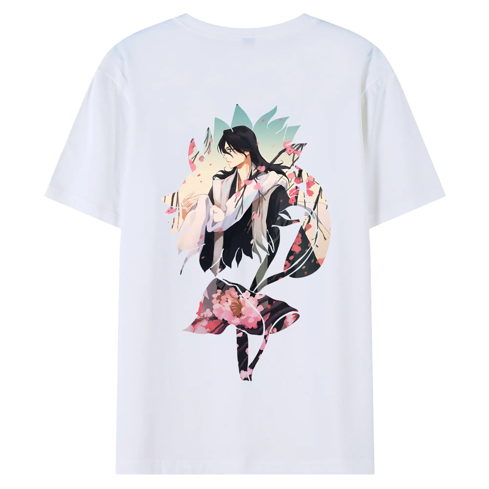 ブリーチ グッズ,朽木 白哉 - 綿100％ 半袖Tシャツ ・ バックプリント ・ 快適 通気性 ・ 日常使い 散歩 スポーツ用