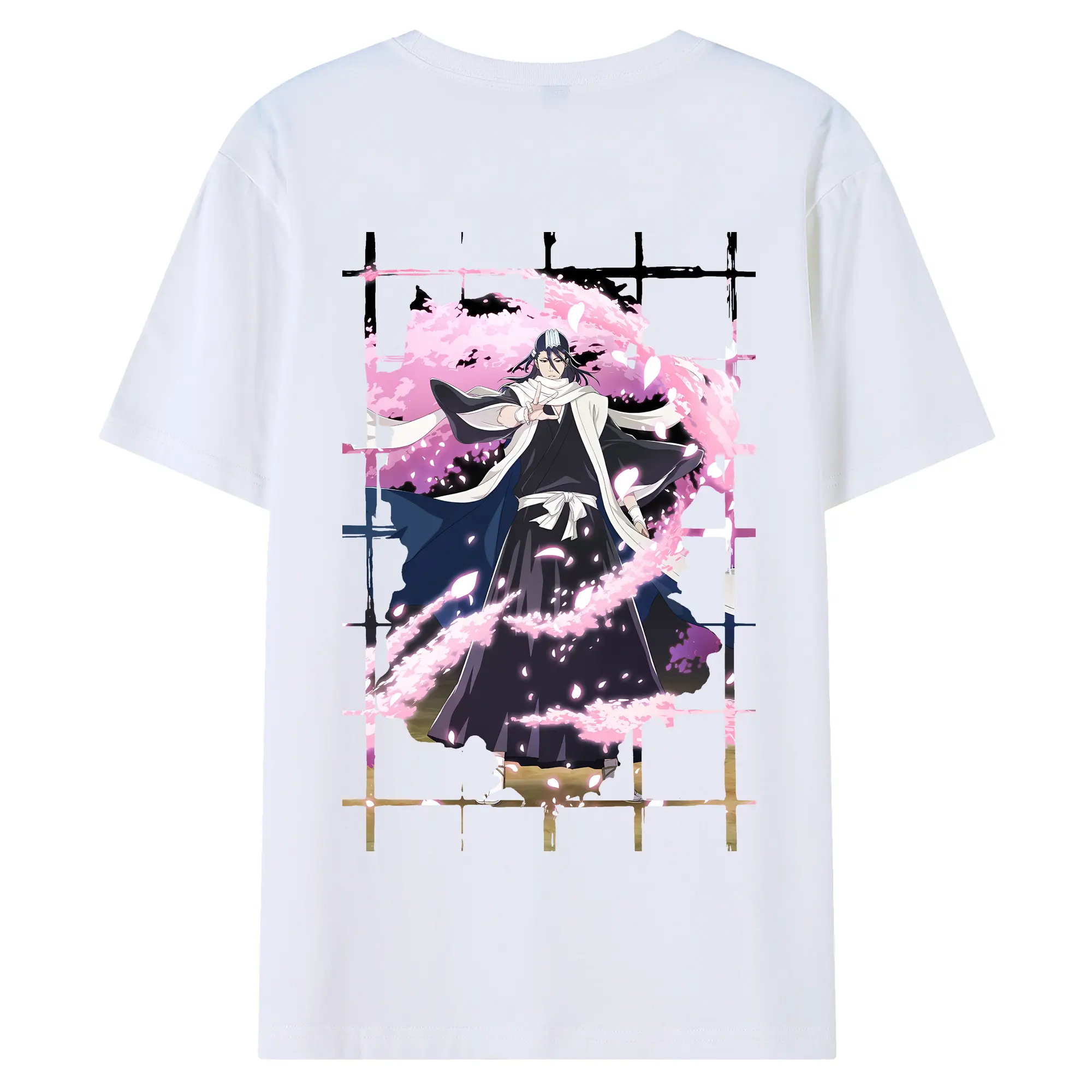 ブリーチ グッズ,朽木 白哉 - 綿100％ 半袖Tシャツ ・ バックプリント ・ 快適 通気性 ・ 日常使い 散歩 スポーツ用