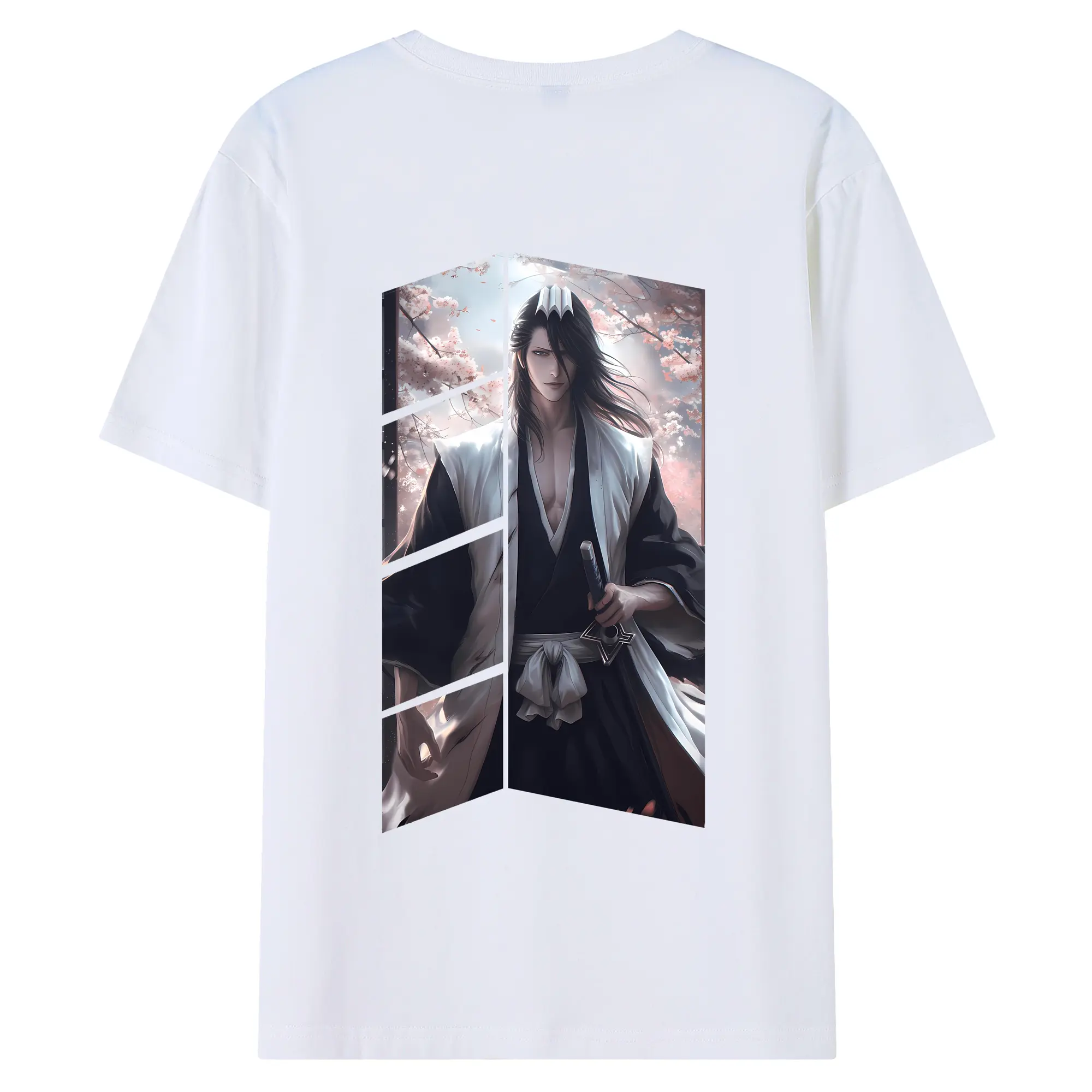 ブリーチ グッズ,朽木 白哉 - 綿100％ 半袖Tシャツ ・ バックプリント ・ 快適 通気性 ・ 日常使い 散歩 スポーツ用