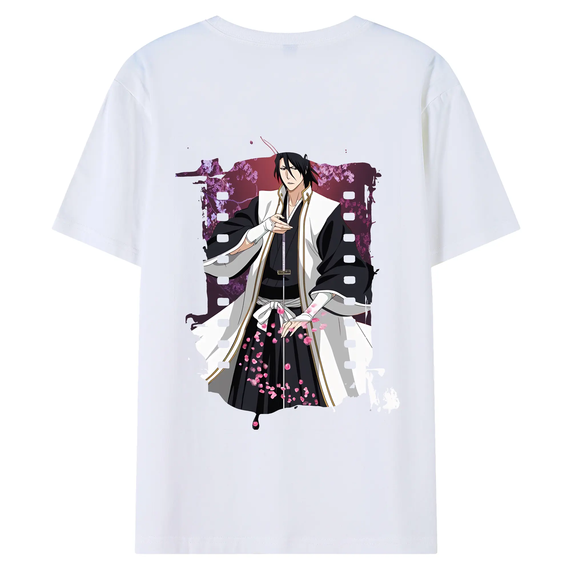 ブリーチ グッズ,朽木 白哉 - 綿100％ 半袖Tシャツ ・ バックプリント ・ 快適 通気性 ・ 日常使い 散歩 スポーツ用