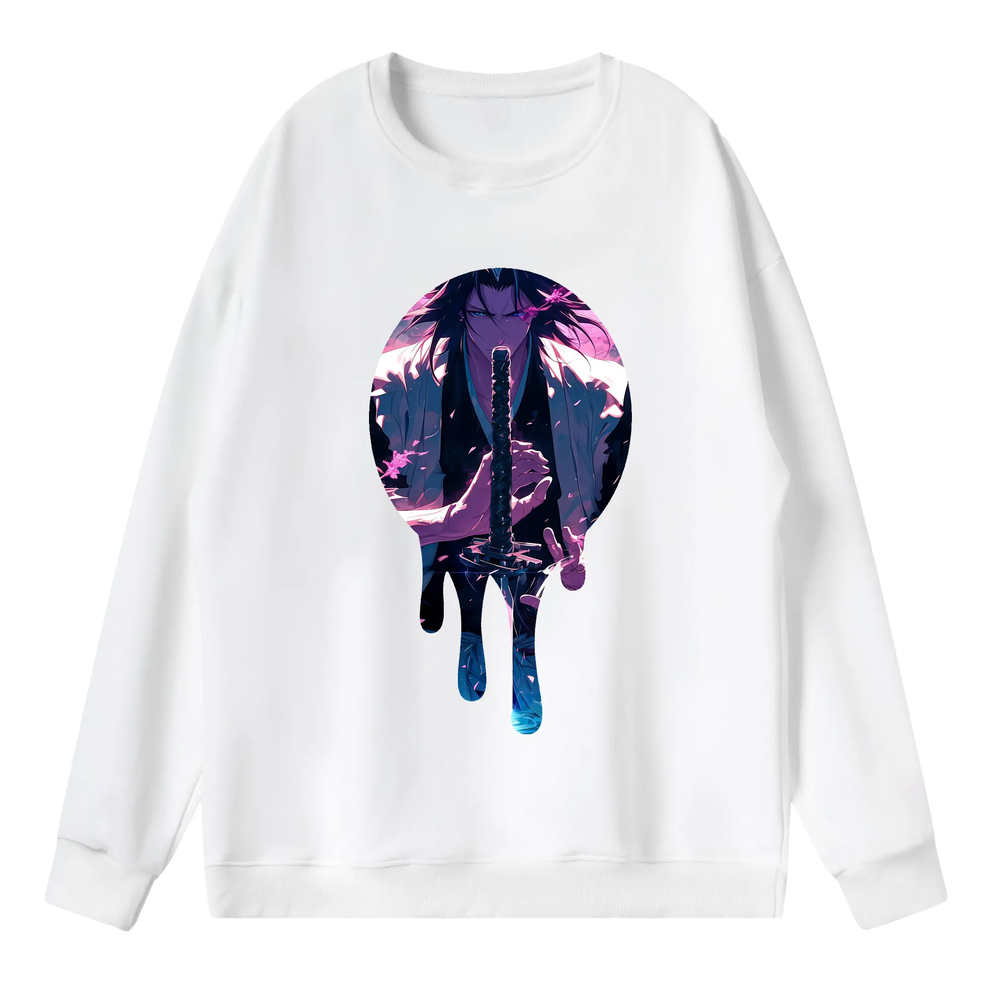 ブリーチ グッズ,朽木 白哉 - 薄手 クルーネック スウェット 裏毛260g · ポリエステル 春秋向け カジュアル 男女兼用 · トレーナー デイリー スポーツ 散歩に最適