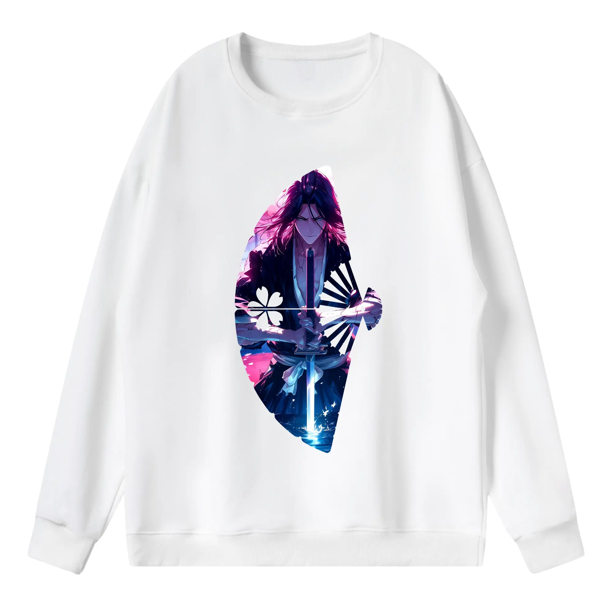 ブリーチ グッズ,朽木 白哉 - 薄手 クルーネック スウェット 裏毛260g · ポリエステル 春秋向け カジュアル 男女兼用 · トレーナー デイリー スポーツ 散歩に最適