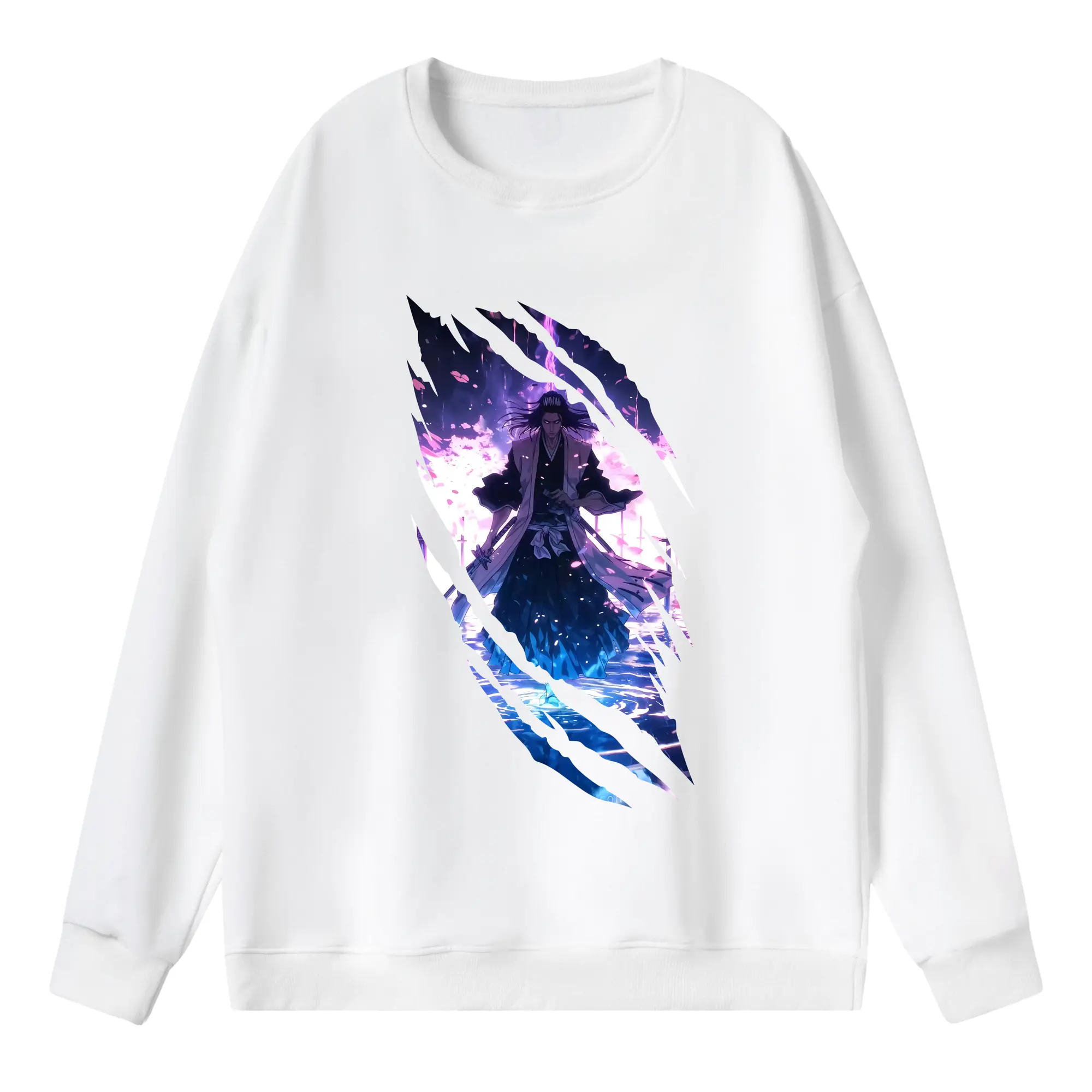 ブリーチ グッズ,朽木 白哉 - 薄手 クルーネック スウェット 裏毛260g · ポリエステル 春秋向け カジュアル 男女兼用 · トレーナー デイリー スポーツ 散歩に最適