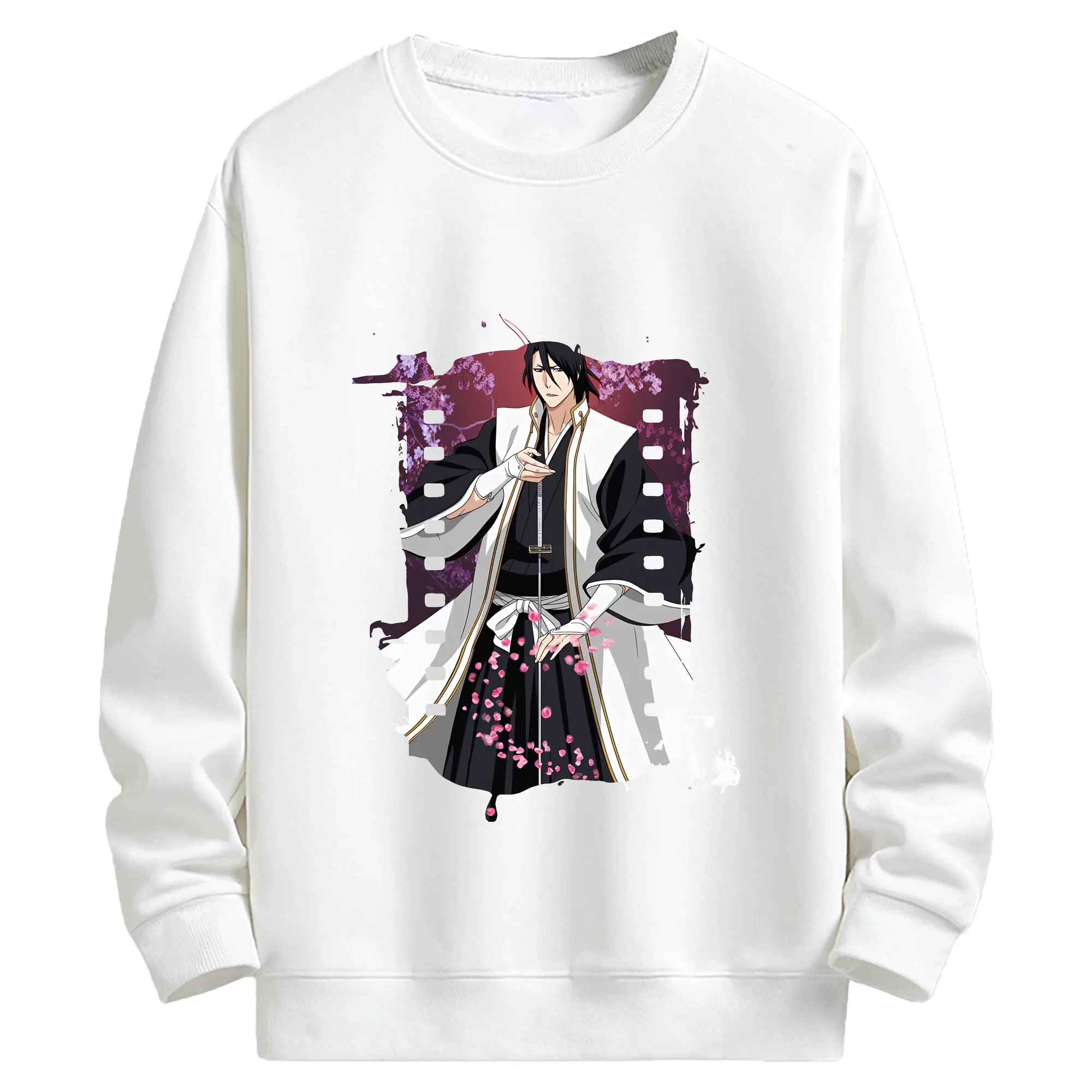 ブリーチ グッズ,朽木 白哉 - キッズ クルーネックスウェットシャツ ・ フロントプリント ・ 綿80％ ポリエステル20％ ・ 快適 通学 スポーツ 日常使い お散歩用