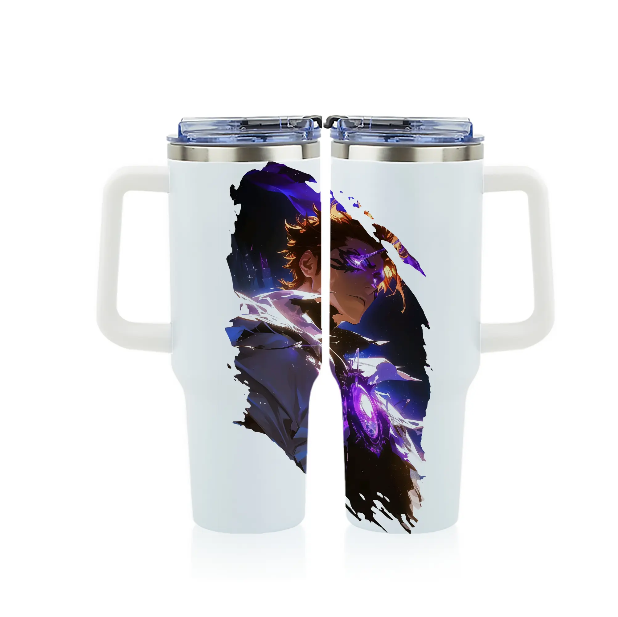 ブリーチ グッズ 藍染 惣右介 - 1200mL フルプリント車用タンブラー ・ 304ステンレス 内側 ・ 201ステンレス 外側 ・ 保温 保冷 ・ 通勤 ドライブ アウトドア用