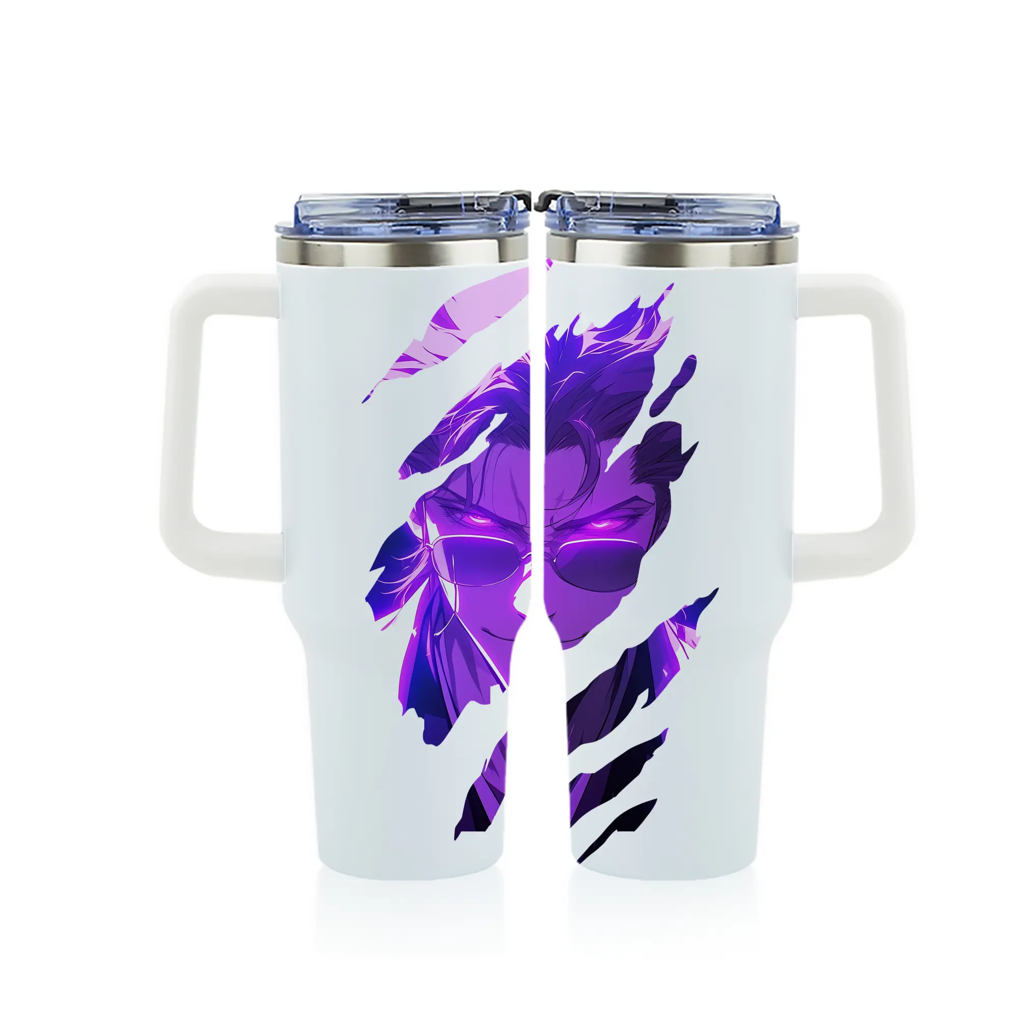 ブリーチ グッズ 藍染 惣右介 - 1200mL フルプリント車用タンブラー ・ 304ステンレス 内側 ・ 201ステンレス 外側 ・ 保温 保冷 ・ 通勤 ドライブ アウトドア用