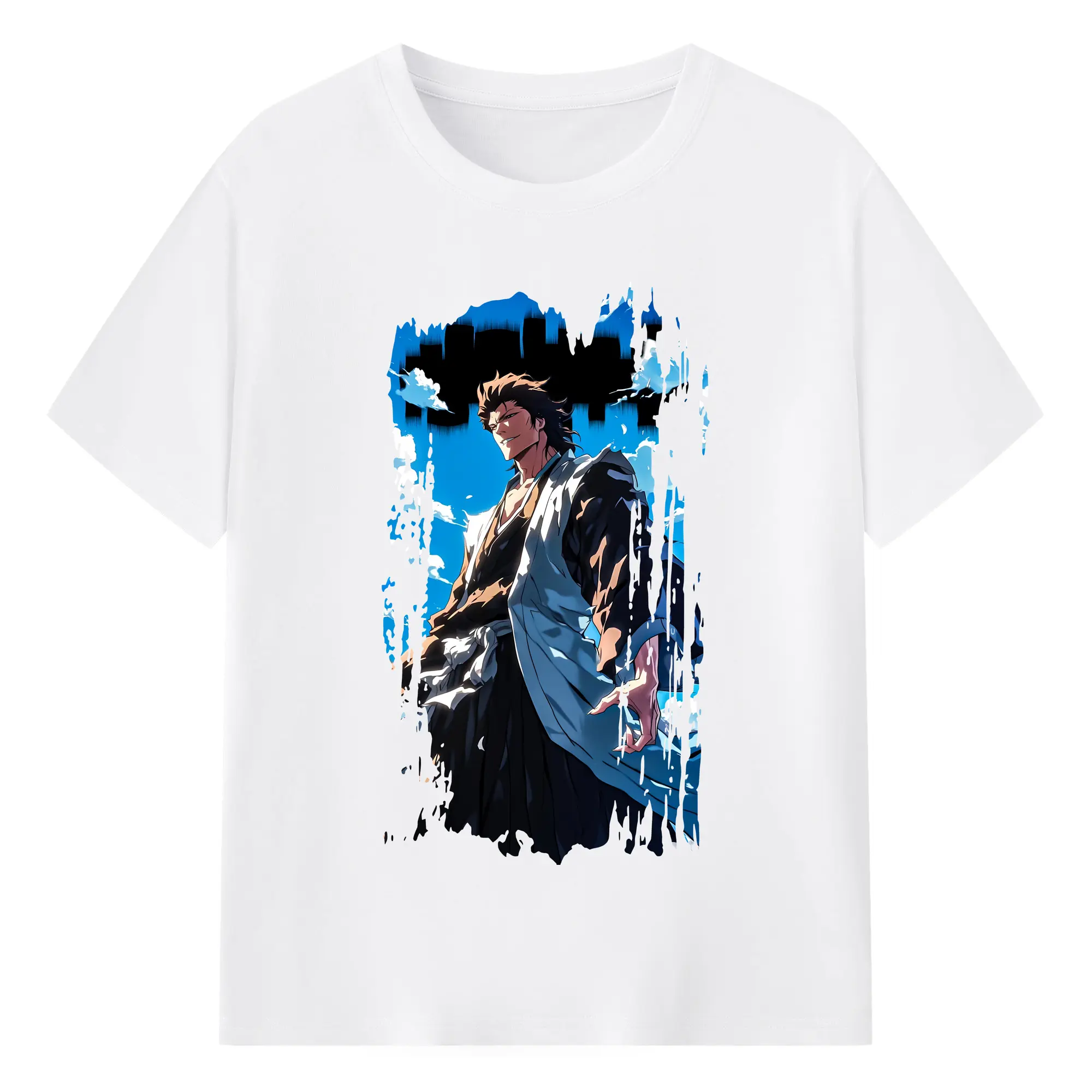 ブリーチ グッズ 藍染 惣右介 - 綿100％ 半袖Tシャツ ・ フロントプリント ・ 快適 通気性 ・ 日常使い 散歩 スポーツ用