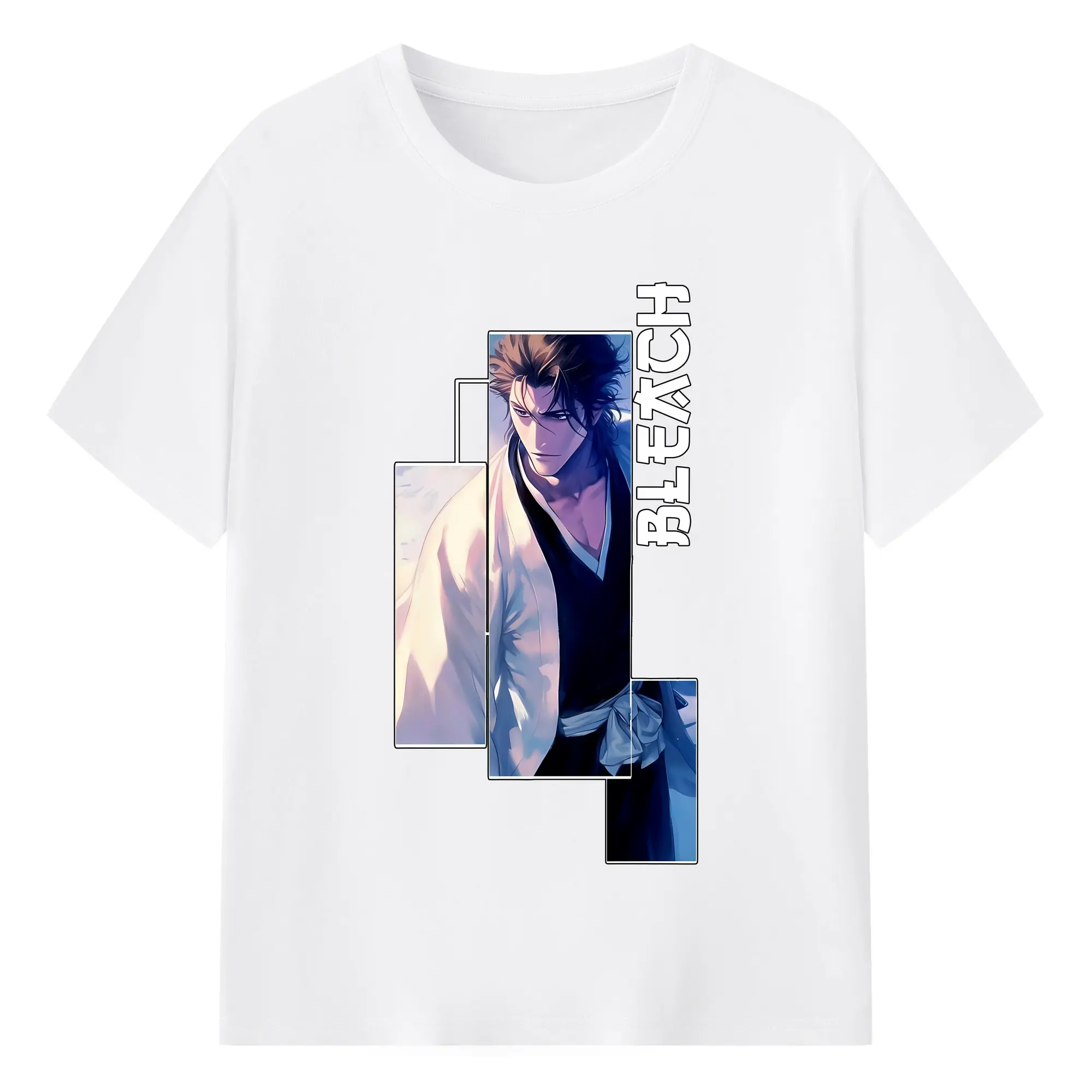 ブリーチ グッズ 藍染 惣右介 - 綿100％ 半袖Tシャツ ・ フロントプリント ・ 快適 通気性 ・ 日常使い 散歩 スポーツ用