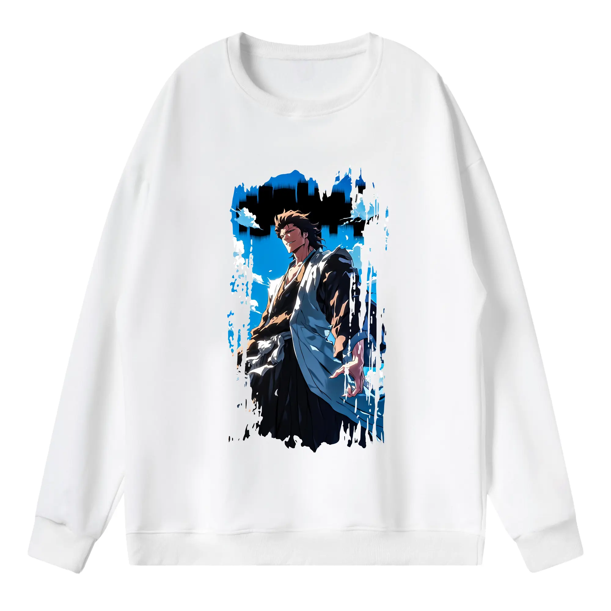 ブリーチ グッズ 藍染 惣右介 - 薄手 クルーネック スウェット 裏毛260g · ポリエステル 春秋向け カジュアル 男女兼用 · トレーナー デイリー スポーツ 散歩に最適