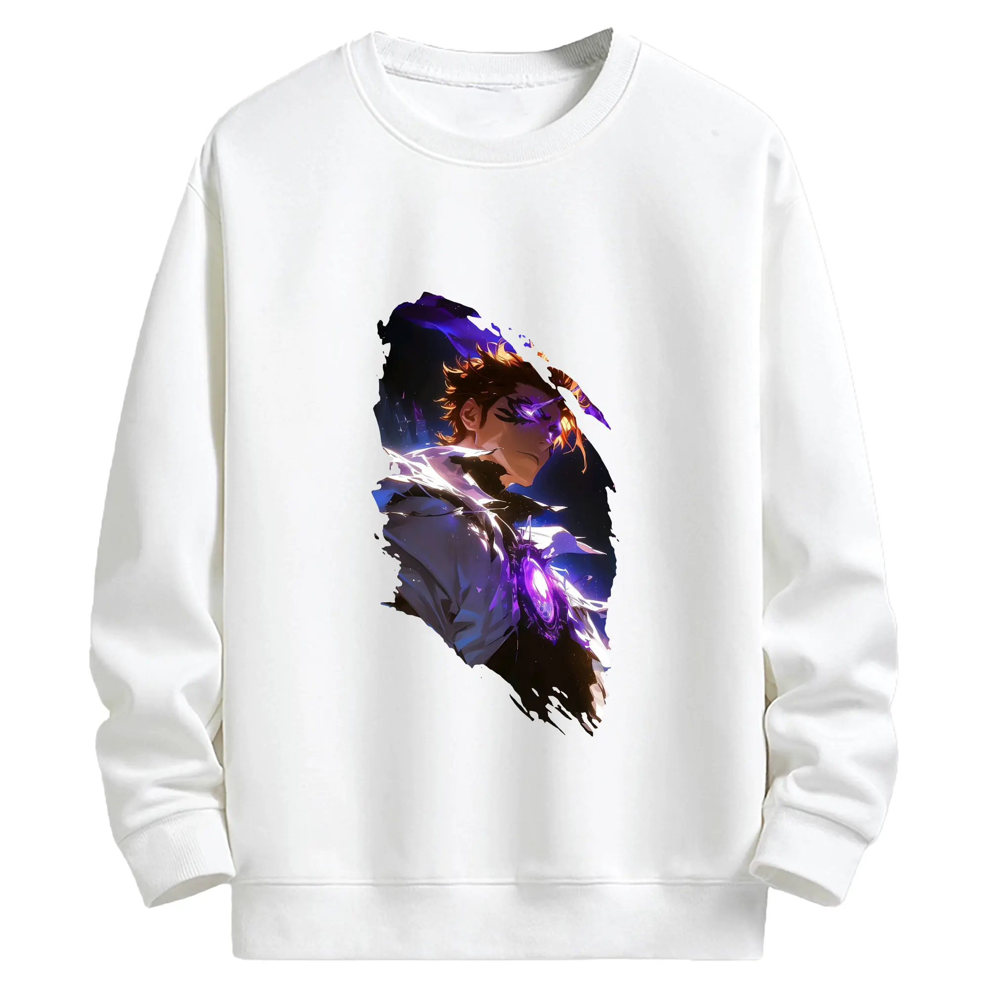 ブリーチ グッズ 藍染 惣右介 - キッズ クルーネックスウェットシャツ ・ フロントプリント ・ 綿80％ ポリエステル20％ ・ 快適 通学 スポーツ 日常使い お散歩用