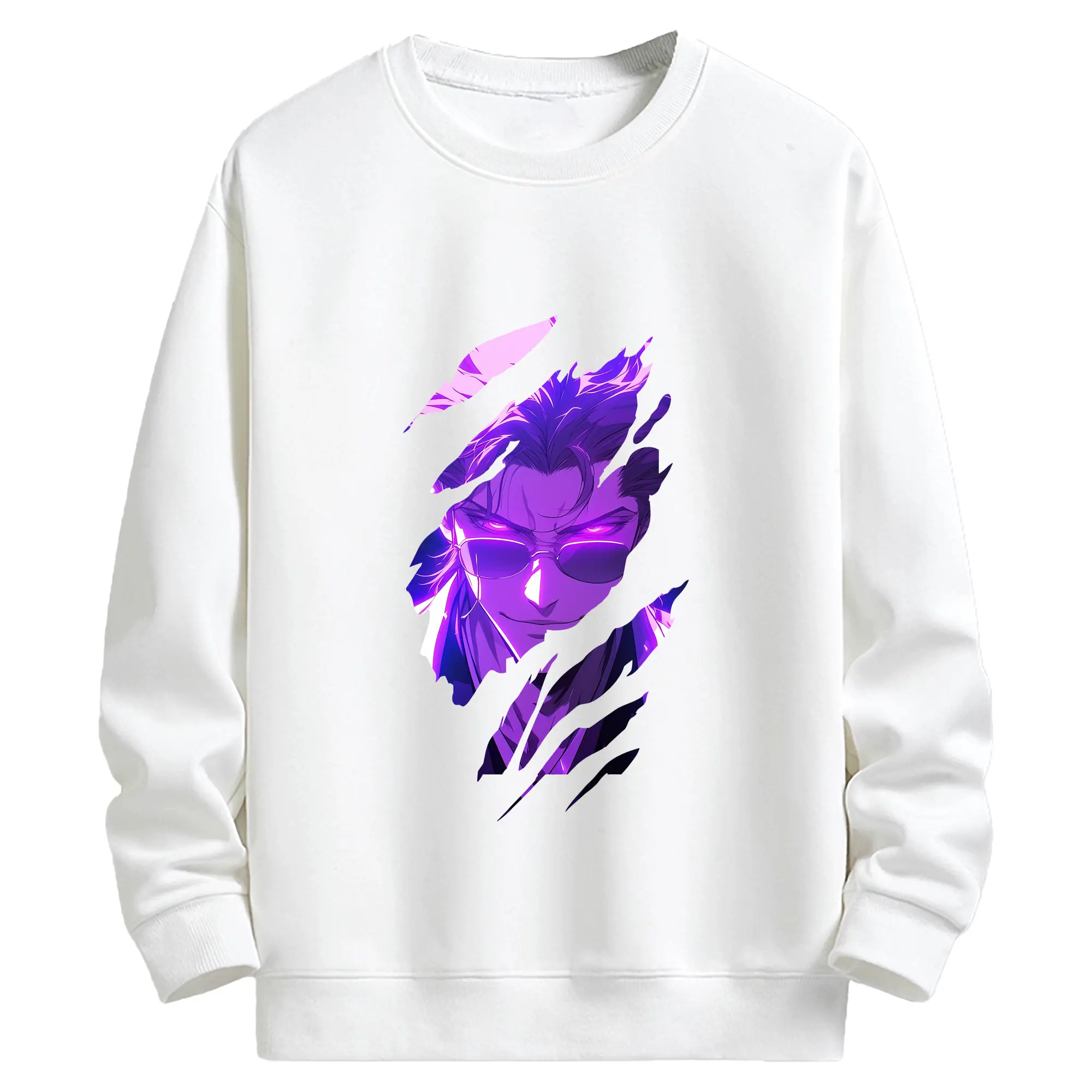 ブリーチ グッズ 藍染 惣右介 - キッズ クルーネックスウェットシャツ ・ フロントプリント ・ 綿80％ ポリエステル20％ ・ 快適 通学 スポーツ 日常使い お散歩用